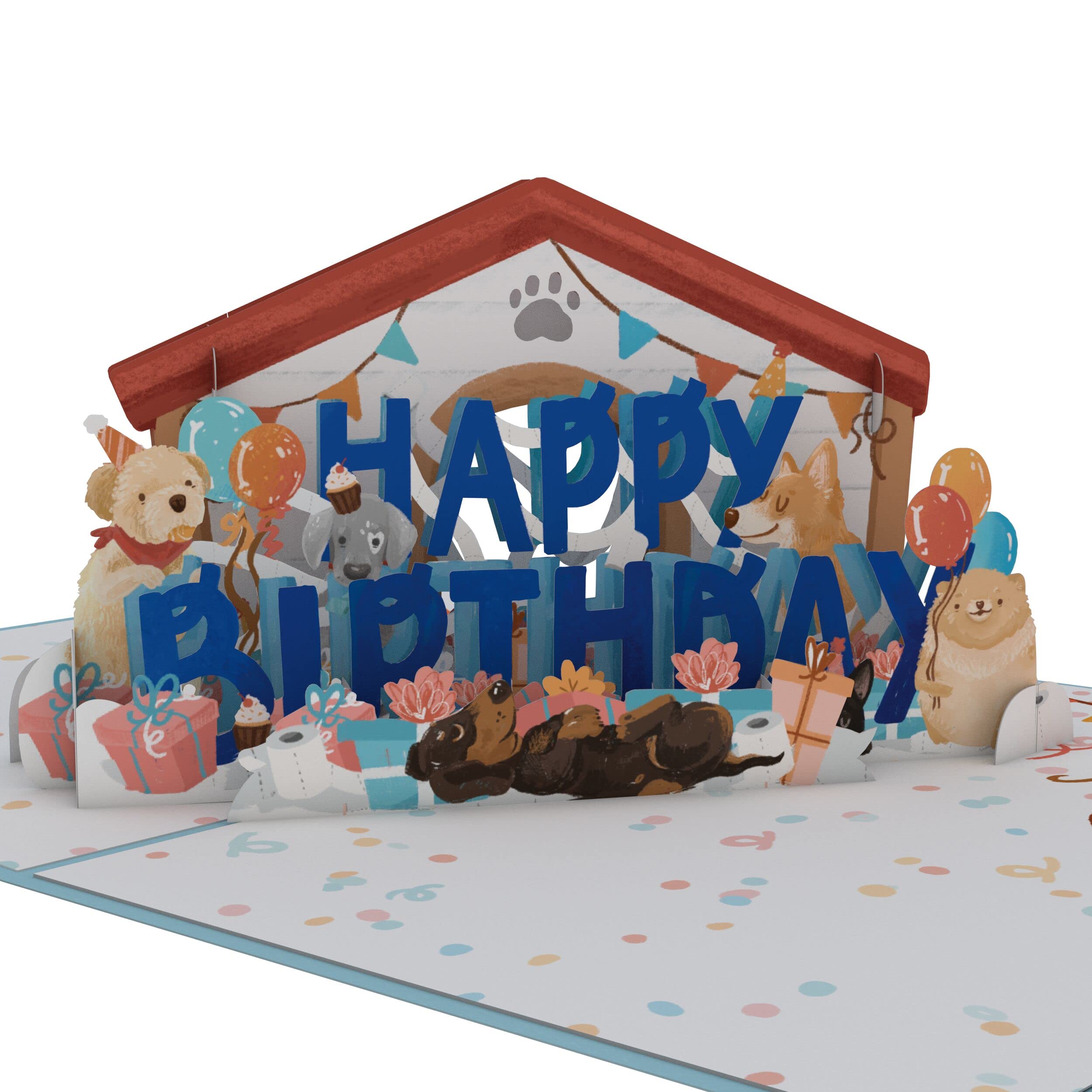 Lovepop 3D Pop-Up Birthday Card for Women & Men - Pawty Time Animal Greeting Card with Envelope - 5x7 Inch Blank Notecard - Perfect for Birthdays, Anniversaries & Special Occasions