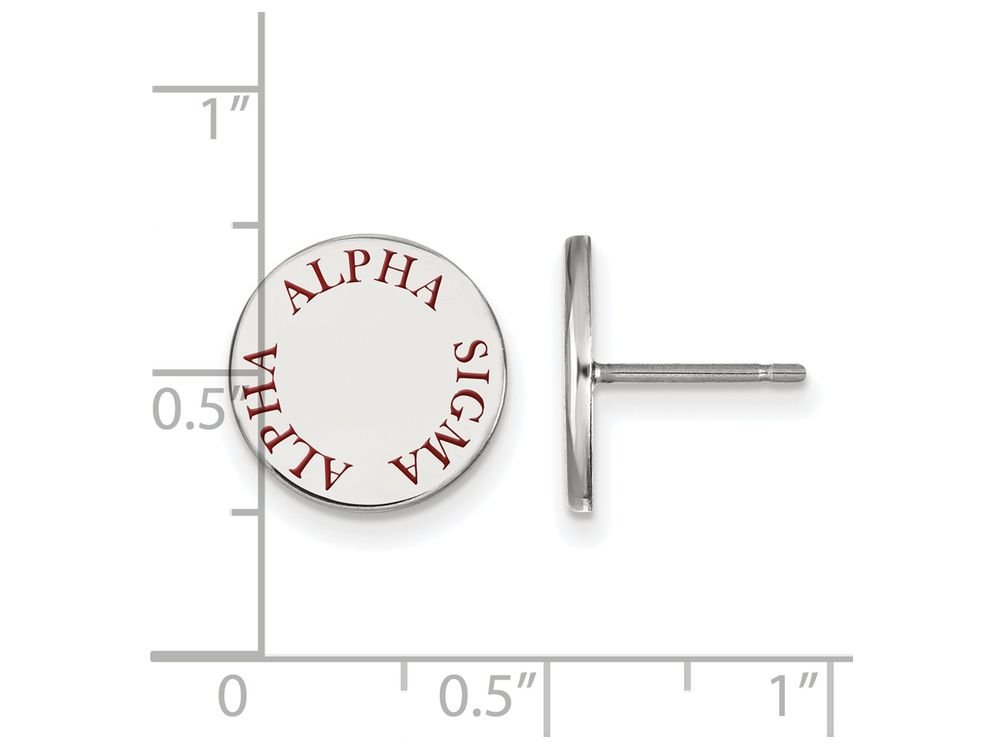 Sterling Silver Alpha Sigma Alpha Enameled Post Earrings - Sorority Jewelry for Sisters, Greek Life Gifts, Dainty Everyday Stud Earrings for Women | Perfect for Formal Events, Graduation Gifts & Sisterhood Celebrations