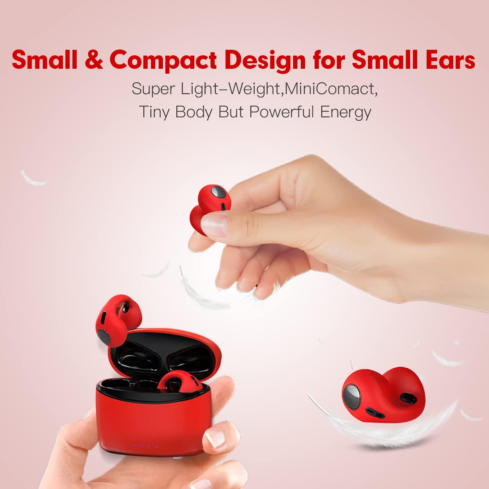 Open Ear Bluetooth Bone Conduction Headphones - Wireless Clip-On Headset for Running, Cycling & Workouts | Sweatproof Lightweight Earphones for Sports & Outdoor Activities