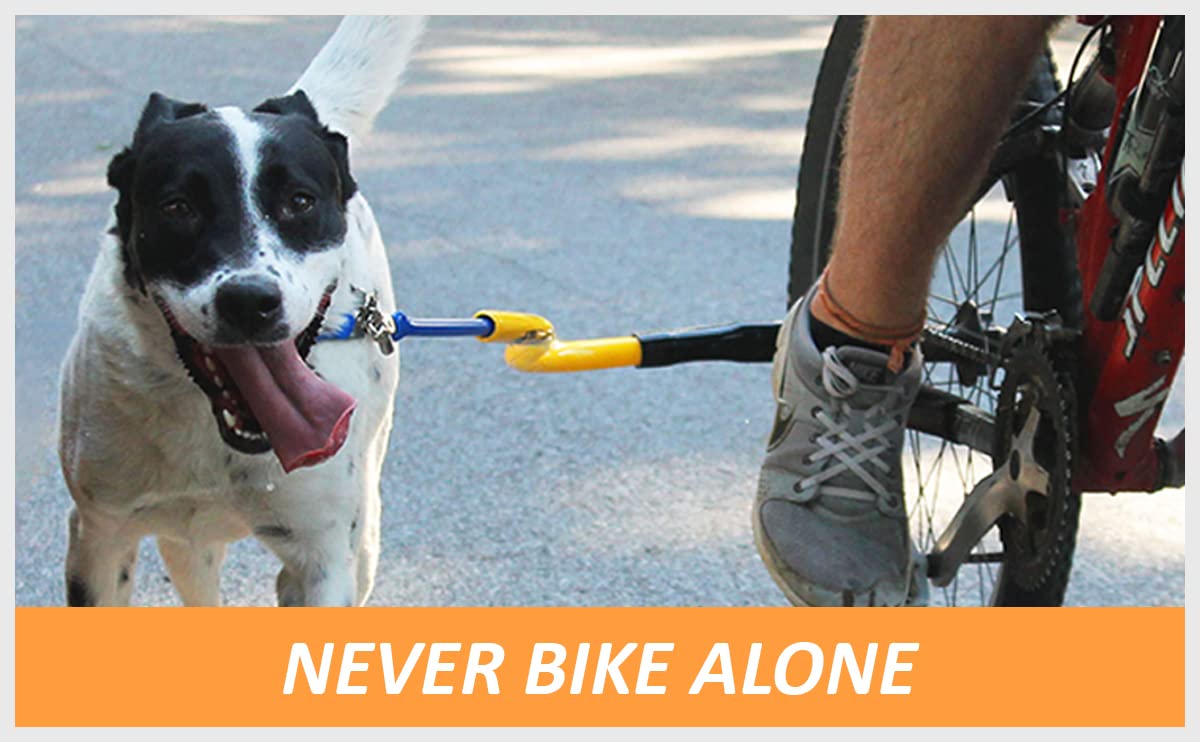 Best Dog Bike Leash - Adjustable Safety Tow Leash for Cycling with Pets (Orange) - Perfect for Outdoor Adventures, Jogging & Biking with Your Dog