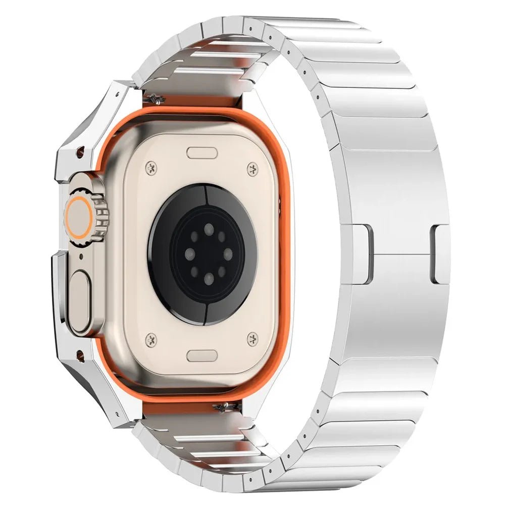 UltraDefender SteelShield Durable Stainless Steel Band for Apple Watch Ultra - Perfect for Outdoor Sports, Workouts & Everyday Wear