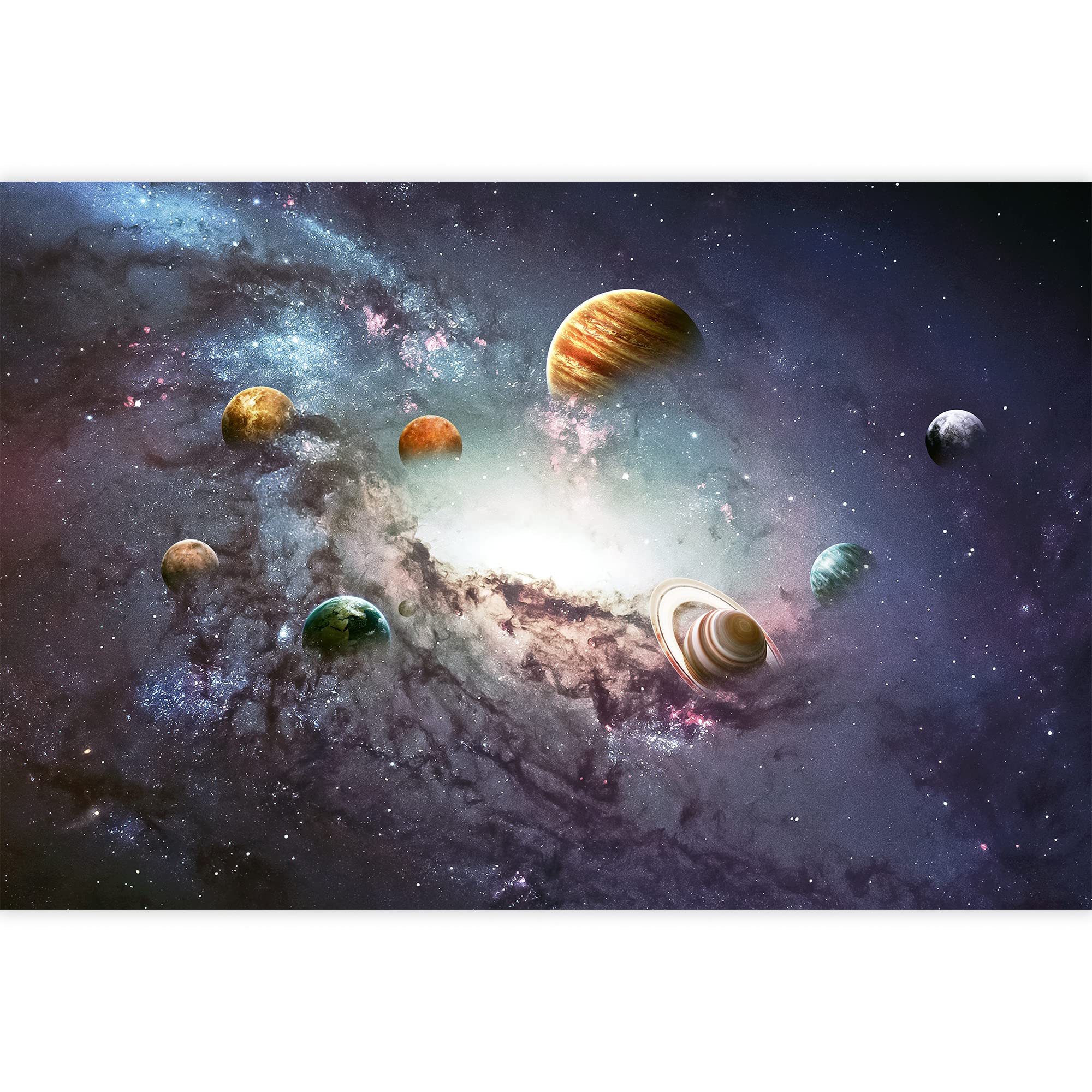 Removable Peel and Stick Wallpaper - Space Themed Wall Murals for Bedroom (100x144 inches) | Giant Planets Universe Decor | Easy DIY Home Decoration for Kids Room & Nursery