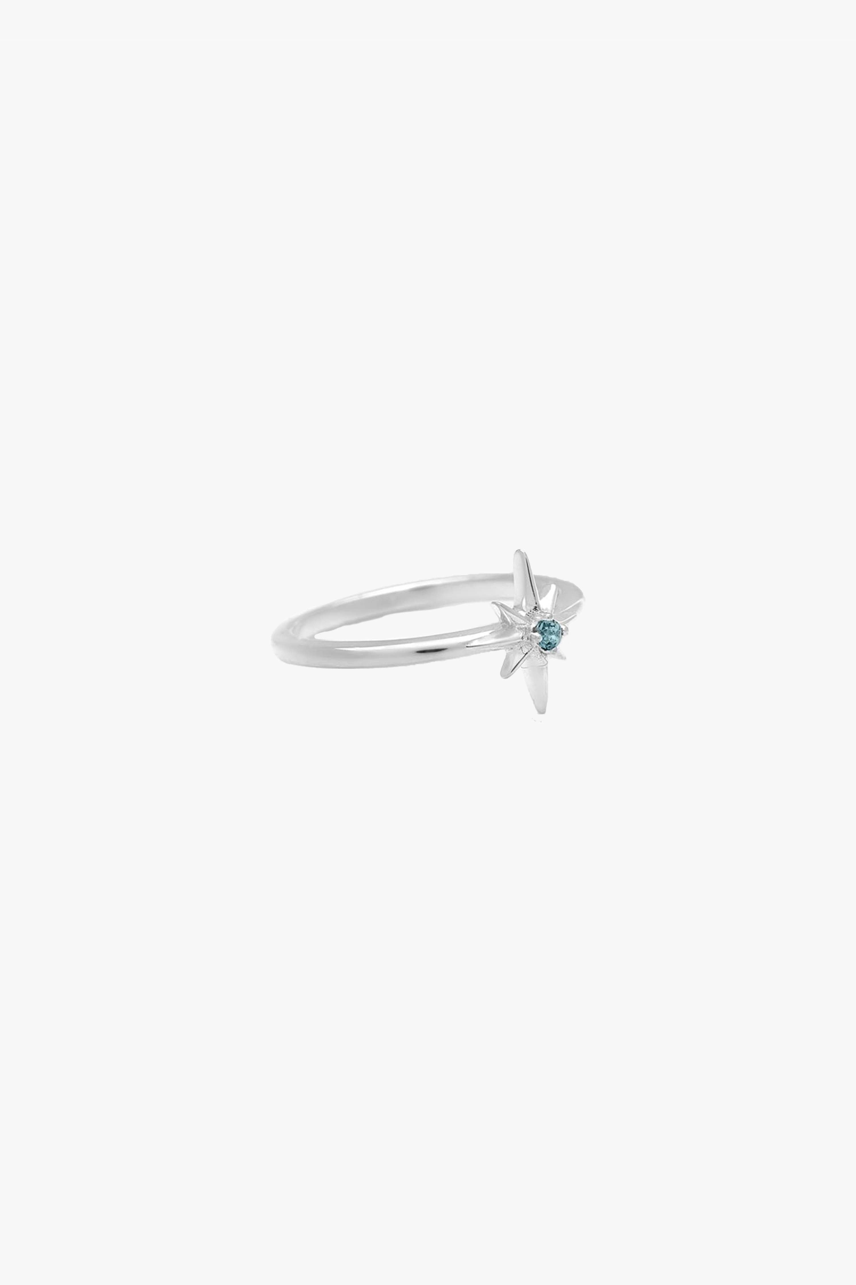 Lucky Star Ring with Genuine Topaz Stone - Medium Size, Elegant & Dainty Jewelry for Women - Perfect for Everyday Wear, Gift Giving & Special Occasions