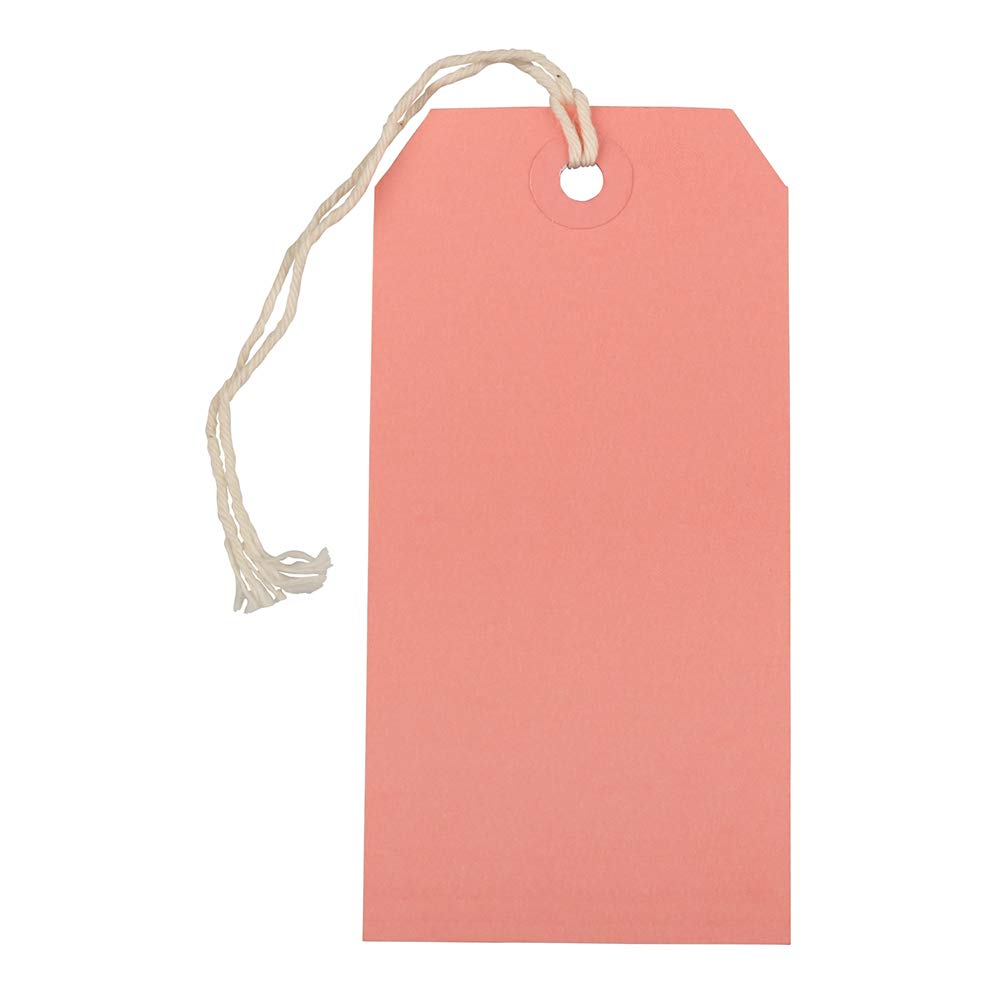 JAM PAPER Pink Gift Tags with String - Medium Size 4 3/4 x 2 3/8 Inches - Bulk Pack of 1000 Tags per Carton - Perfect for Christmas, Birthday, Wedding & Party Gift Wrapping