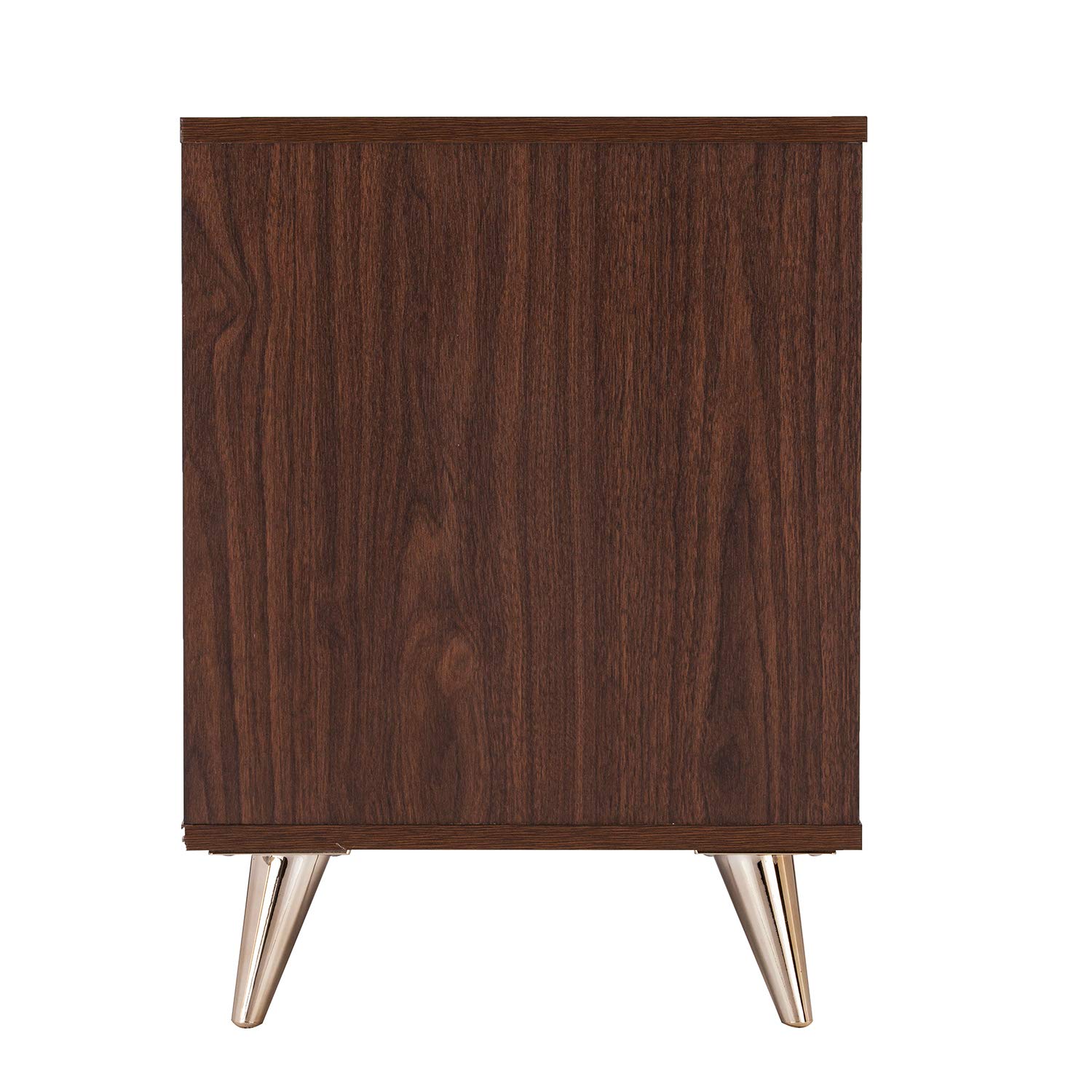 SEI Furniture Oren Bedside Table with Drawers - Brown Wood Nightstand for Bedroom, Living Room, or Office - Compact Storage End Table with Drawer Space