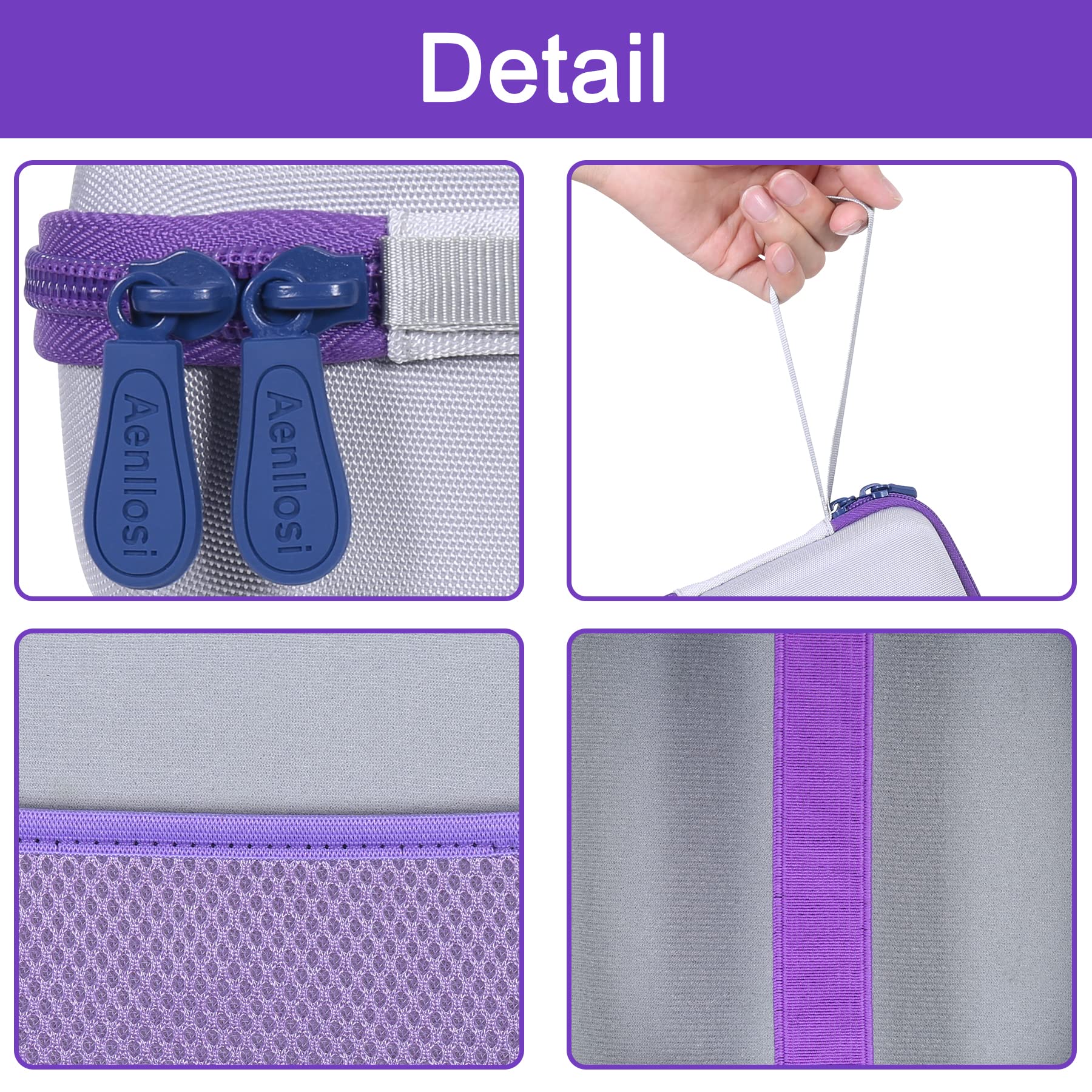 Aenllosi Durable Hard Carrying Case for Vixic D1600 Rechargeable Label Printer - Purple Protective Cover | Perfect for Office, Warehouse & Retail Labeling Organization