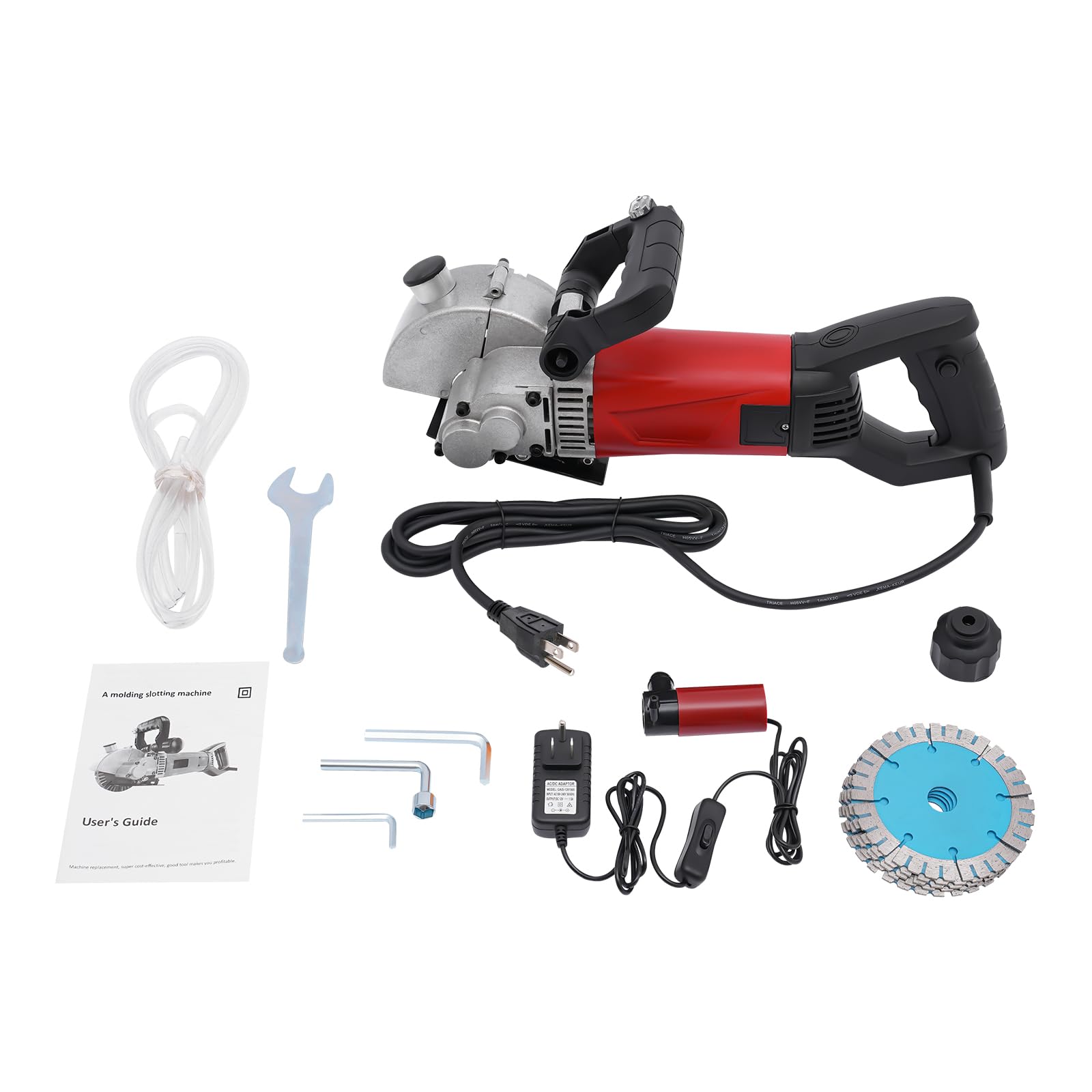 2800W Electric Wall Chaser Groove Cutting Machine - 5 Blades for Concrete, Brick, Granite & Marble | Professional Wall Slotting Tool for Construction & Renovation Projects