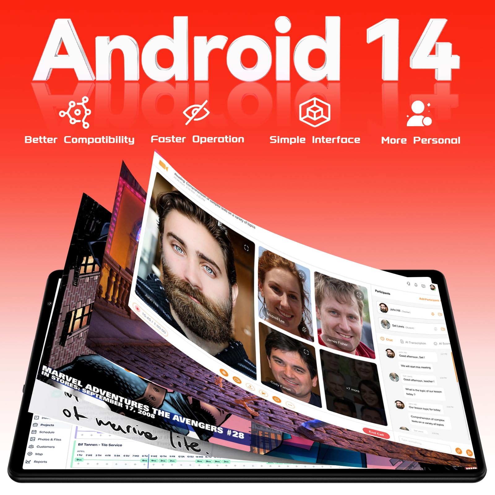 SKYEGG Android 14 Tablet 10.1 Inch - 20GB RAM 128GB ROM (1TB Expandable) Octa-Core Processor, Dual Camera, WiFi 6, GPS, Bluetooth 5.0, 6000mAh Battery with Keyboard & Mouse - Black | Perfect for Work, Study, Streaming & Gaming