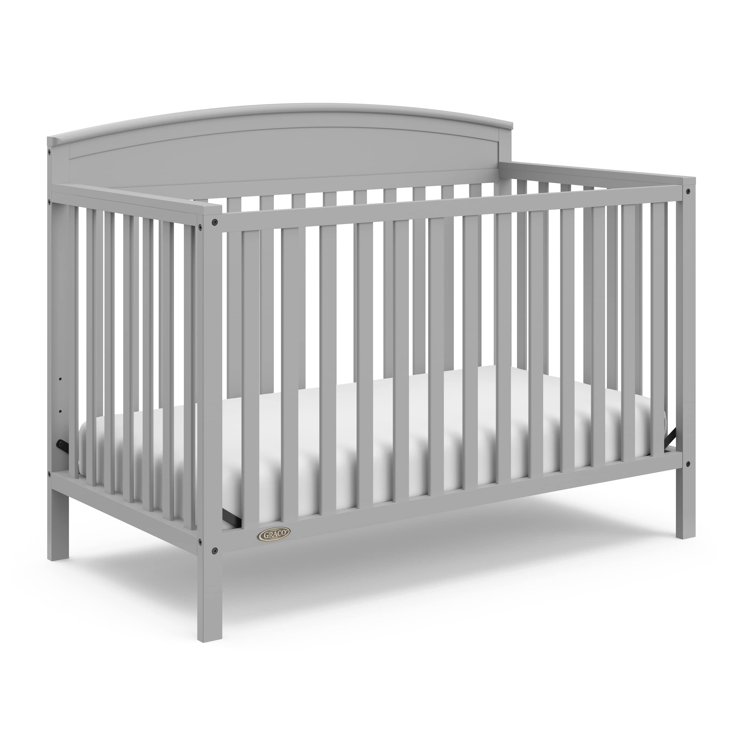Graco Benton 5-in-1 Convertible Baby Crib in Pebble Gray – GREENGUARD Gold Certified, Converts to Toddler Bed, Daybed & Full Size Bed, Fits Standard Crib Mattress – Perfect for Nursery, Kids Room & Growing Families