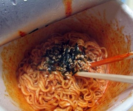 Samyang Buldak Bokkeum Myun Spicy Korean Ramen Noodles - 4 Pack Instant Cup Noodles for Quick Meals, Late Night Snacks & Spicy Food Lovers