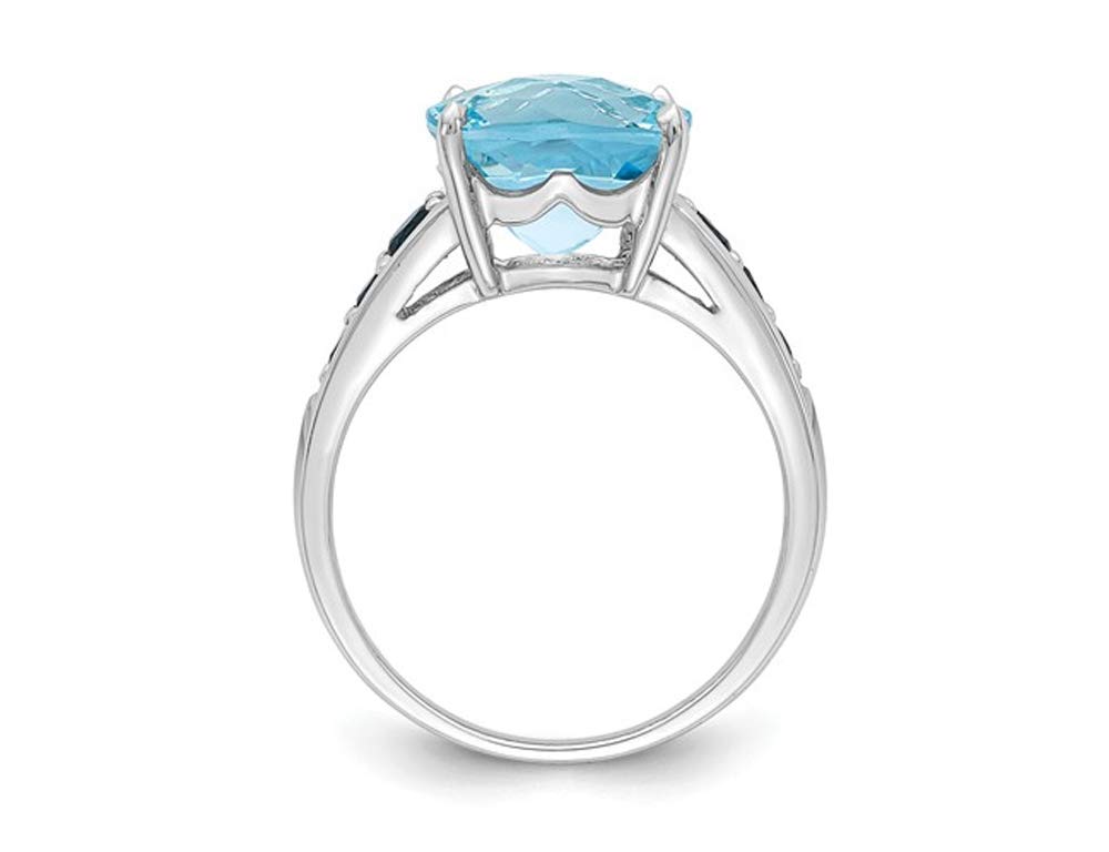 5.50 Carat (ctw) London & Sky Blue Topaz Sterling Silver Ring - Elegant Jewelry for Weddings, Anniversaries & Special Occasions