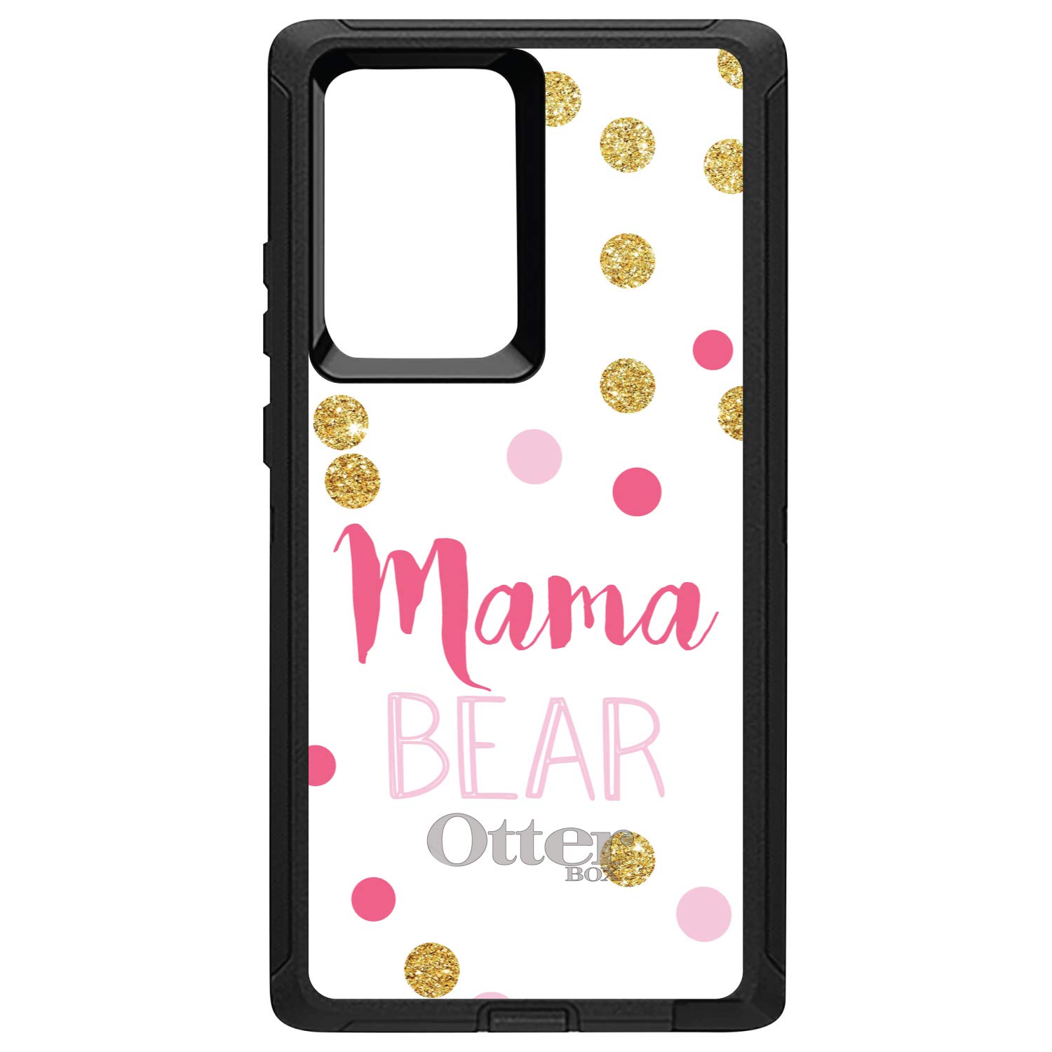 DistinctInk Samsung Galaxy Note 20 Ultra Case (6.9 Inch) - Durable Protective Phone Cover with Shock Absorption - Pink White Gold Mama Bear Design - Perfect for Work, Travel & Everyday Use