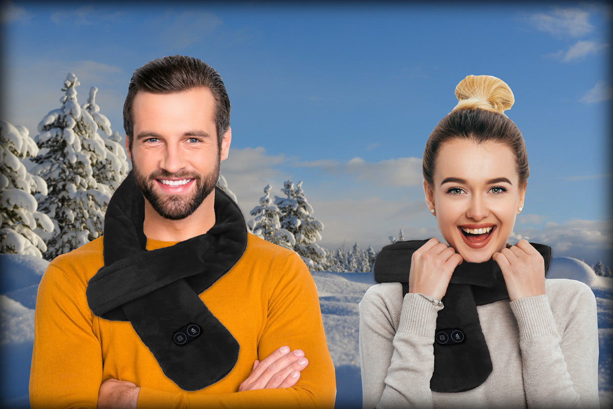 Insta Heated Scarf - USB Rechargeable Winter Scarf for Women & Men - Soft Fleece Electric Heating Scarf - Perfect for Outdoor Activities, Skiing, and Cold Weather Commutes