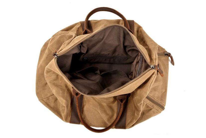 Durable Waxed Canvas Leather Travel Duffel Bag for Women & Men - Perfect for Outdoor Adventures, Gym, Weekend Getaways & Business Trips