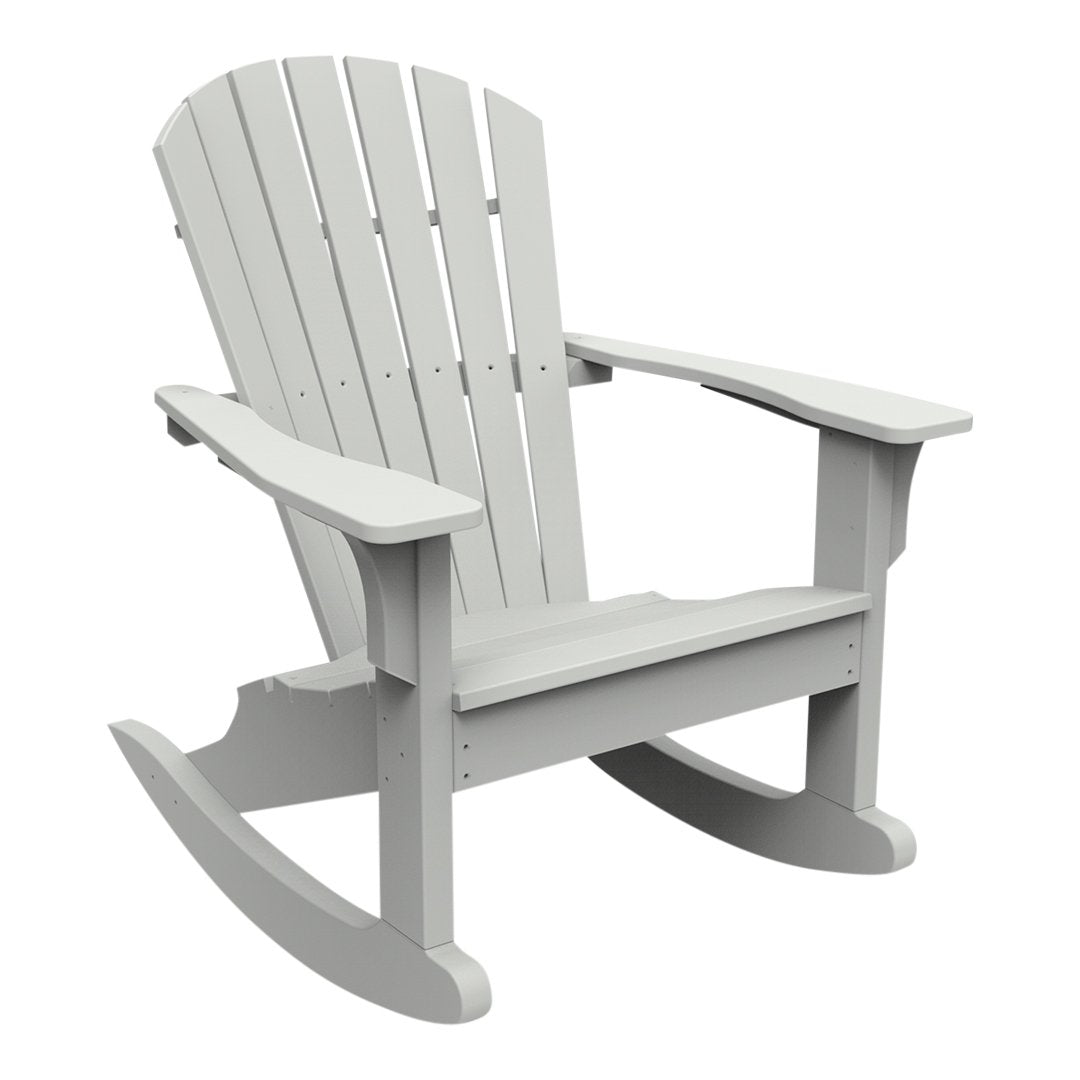 Premium Adirondack Shellback Rocker Chair - Heavy Duty All-Weather Outdoor Patio Furniture for Backyard, Poolside & Garden Relaxation