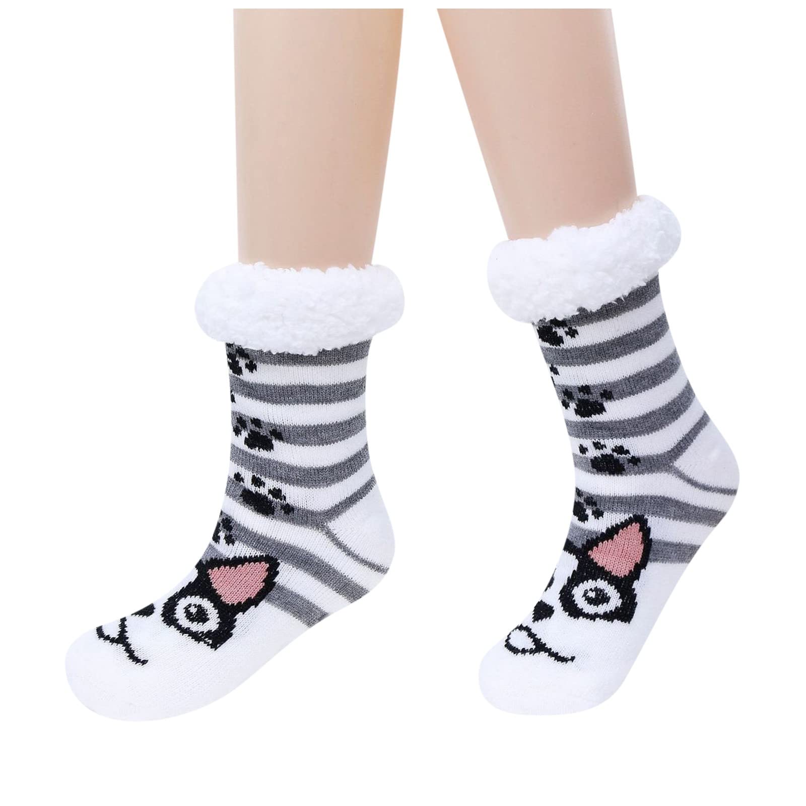 Cozy Fleece Winter Socks for Women - Ultra Soft Thick Fuzzy Warm House Slipper Socks with Cute Cartoon Designs | Perfect Gift for Christmas, Home Relaxation & Cold Weather Comfort
