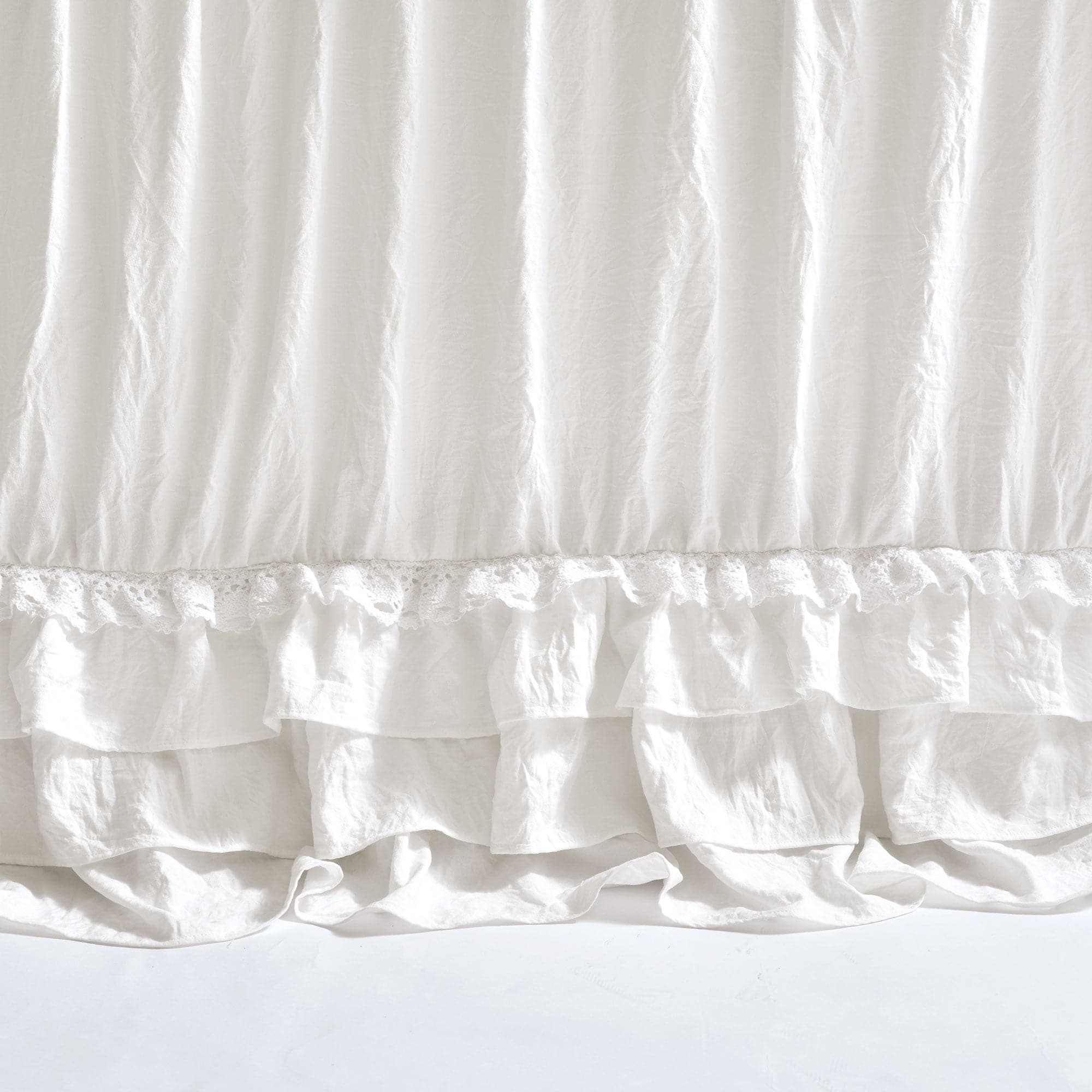 Ella Ruffle Lace 3-Piece Bedspread Set - Queen Size Luxury Lace Bedding for Master Bedroom & Guest Room Decor