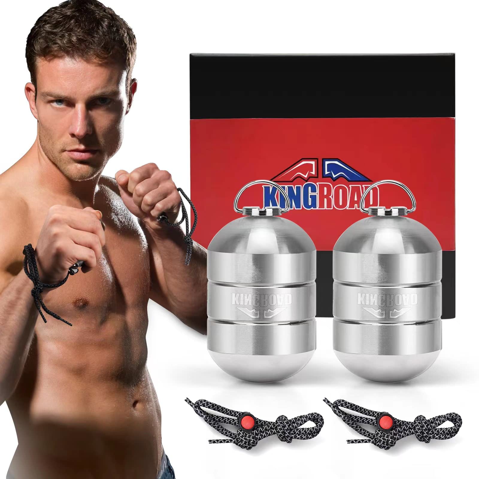 Premium Boxing Cardio Hand Weights Set for Women & Men - Ultra-Dense Metal Dumbbells with Adjustable Rope for Shadowboxing, Kickboxing, Walking & Yoga - Perfect for Home Workouts, Gym Training & Fitness Routines
