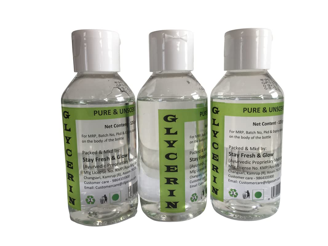 SFG Pure Glycerine (5-Pack, 125g) - USP Grade Vegetable Glycerin for Skin Care, DIY Beauty, Soap Making & Vape Juice | Hydrating Moisturizer for Face, Body & Hair