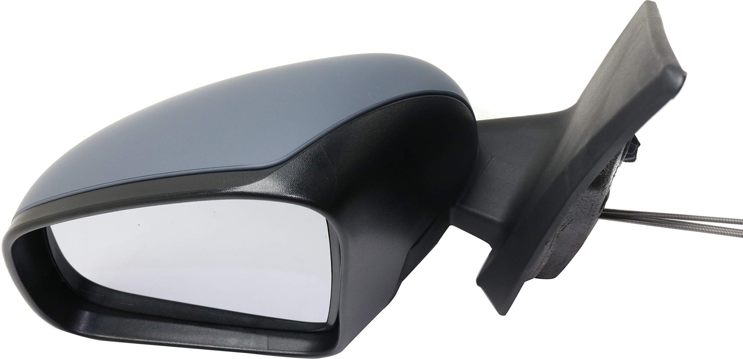Kool Vue Driver Side Non-Electric Mirror Replacement for Smart Fortwo 2016-2018 - Paintable Black Manual Mirror - Perfect for City Driving & Parking Assistance