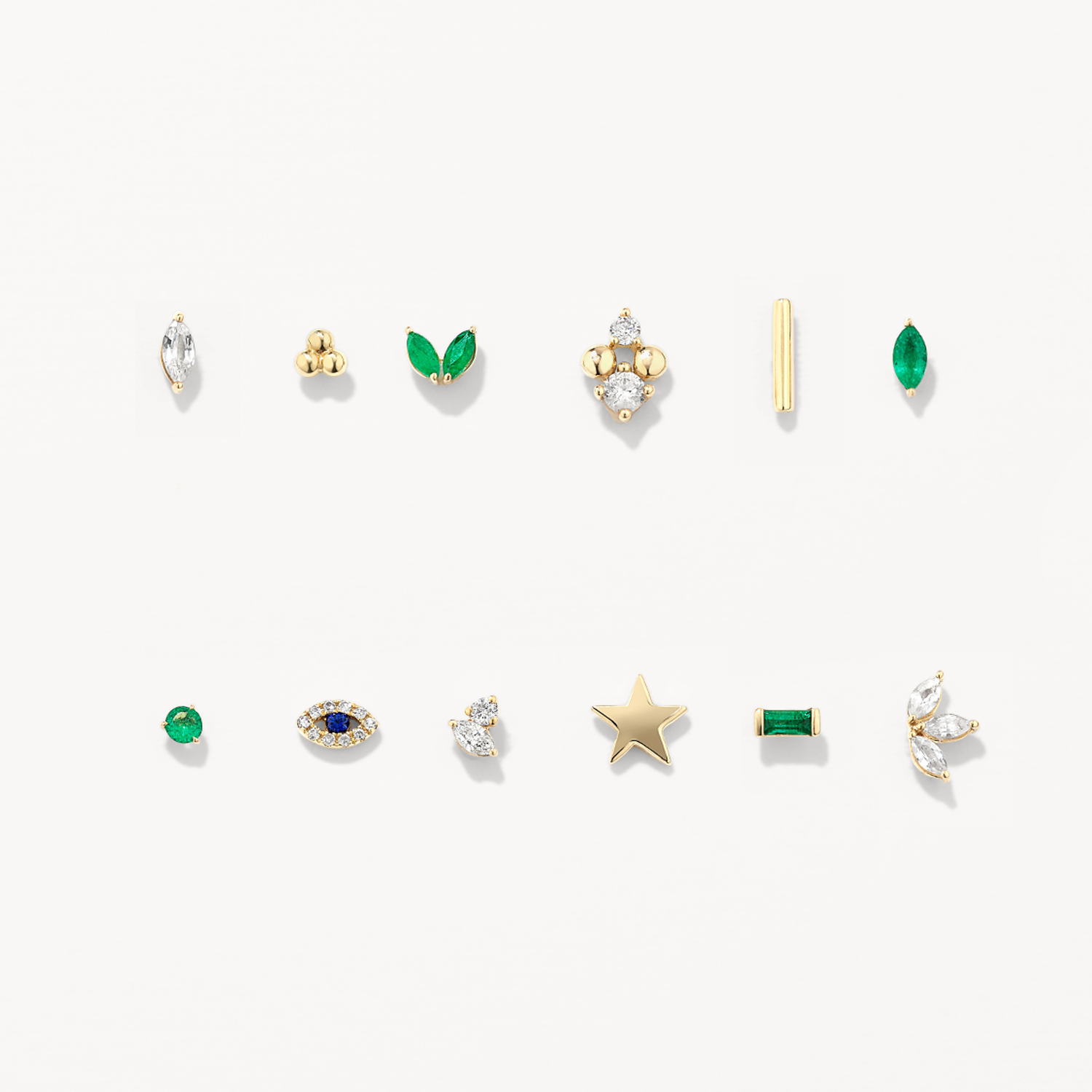 10k Gold Diamond Evil Eye Helix Single Stud Earring - Stylish Protection Jewelry for Everyday Wear & Special Occasions