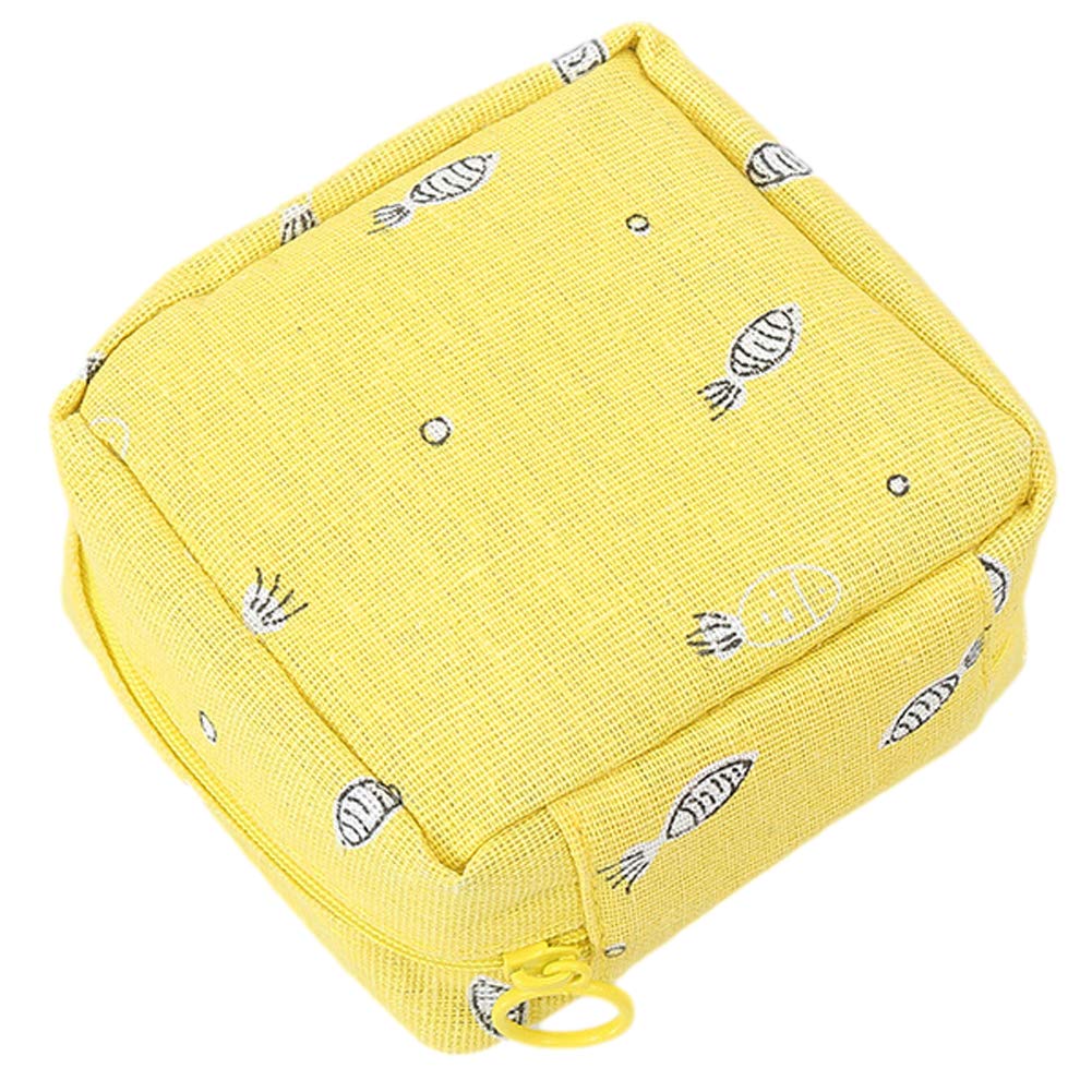 Stylish Large Capacity Sanitary Napkin Bag - Waterproof Tampon Pouch, Nursing Pad Holder & Makeup Organizer (Medium, Yellow) | Perfect for Travel, Gym & Daily Essentials Storage