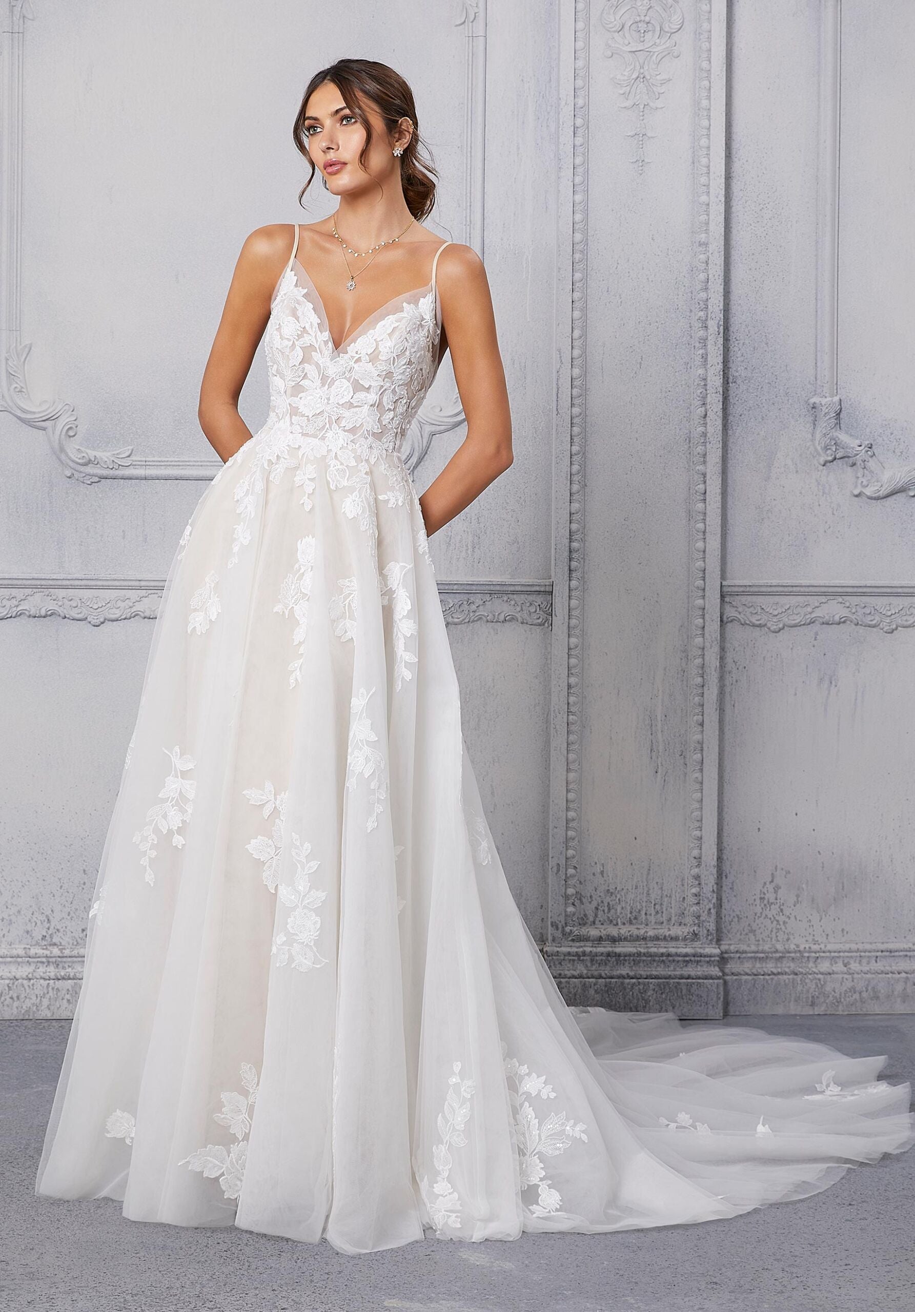 Morilee Carita 5925 Wedding Dress - Elegant A-Line Lace Gown for Brides | Perfect for Church Ceremonies, Beach Weddings & Formal Receptions