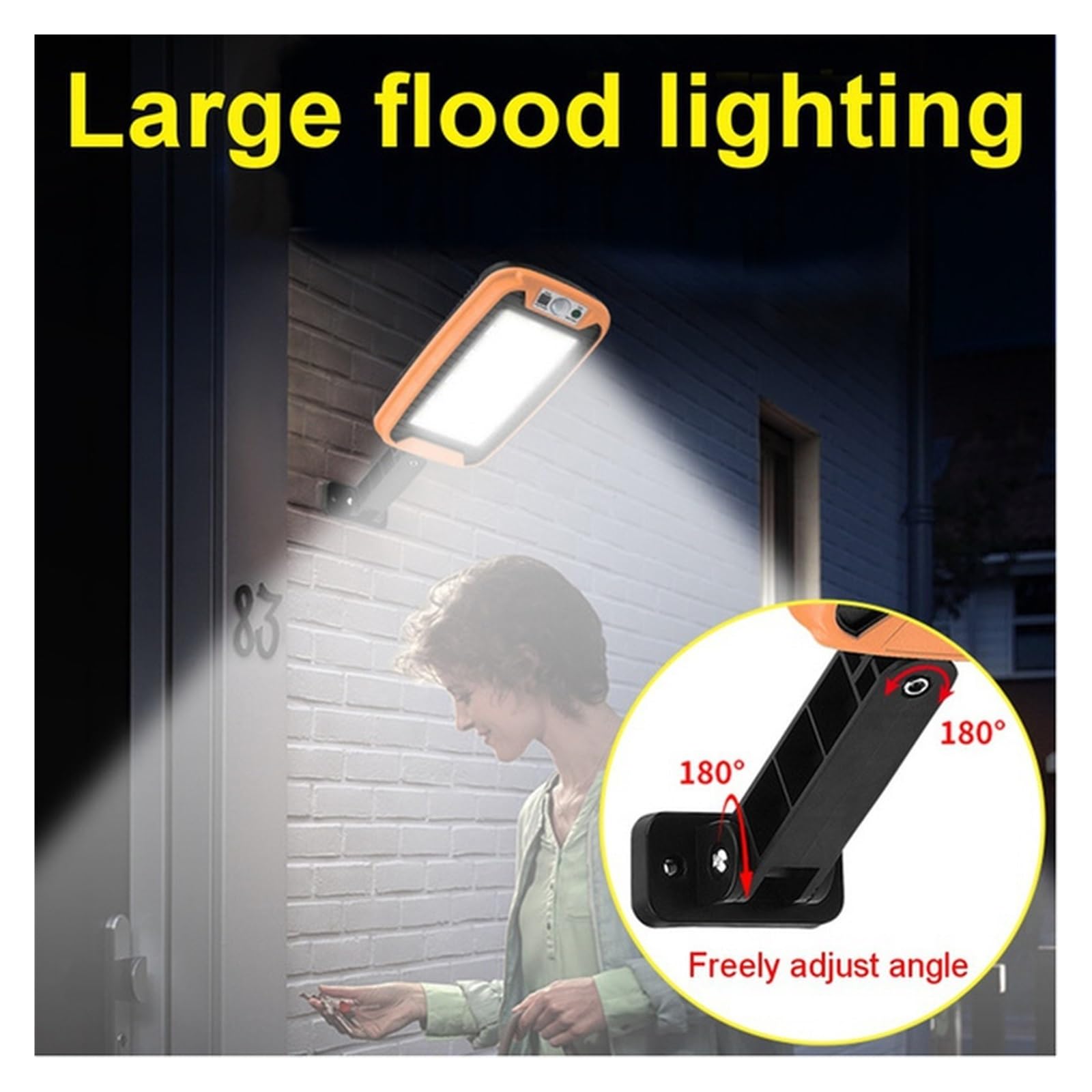 Solar Powered Outdoor Lights - Waterproof Motion Sensor Solar Street Lamp with 3 Light Modes & Remote Control for Garden, Patio, Pathway - 180° Wide Angle COB Lighting (Perfect for Landscape, Driveway & Backyard Security)