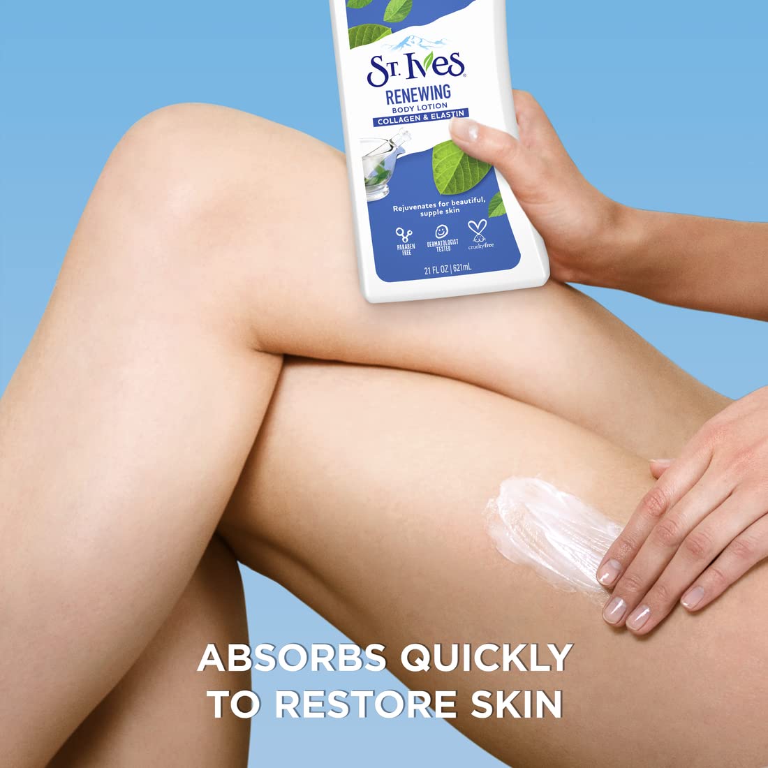 St. Ives Renewing Hand & Body Lotion with Pump - Daily Moisturizer with Collagen & Elastin for Dry Skin | 100% Natural Moisturizers | 21 fl oz, 4 Pack | Perfect for Women's Daily Skincare Routine & Gift Sets