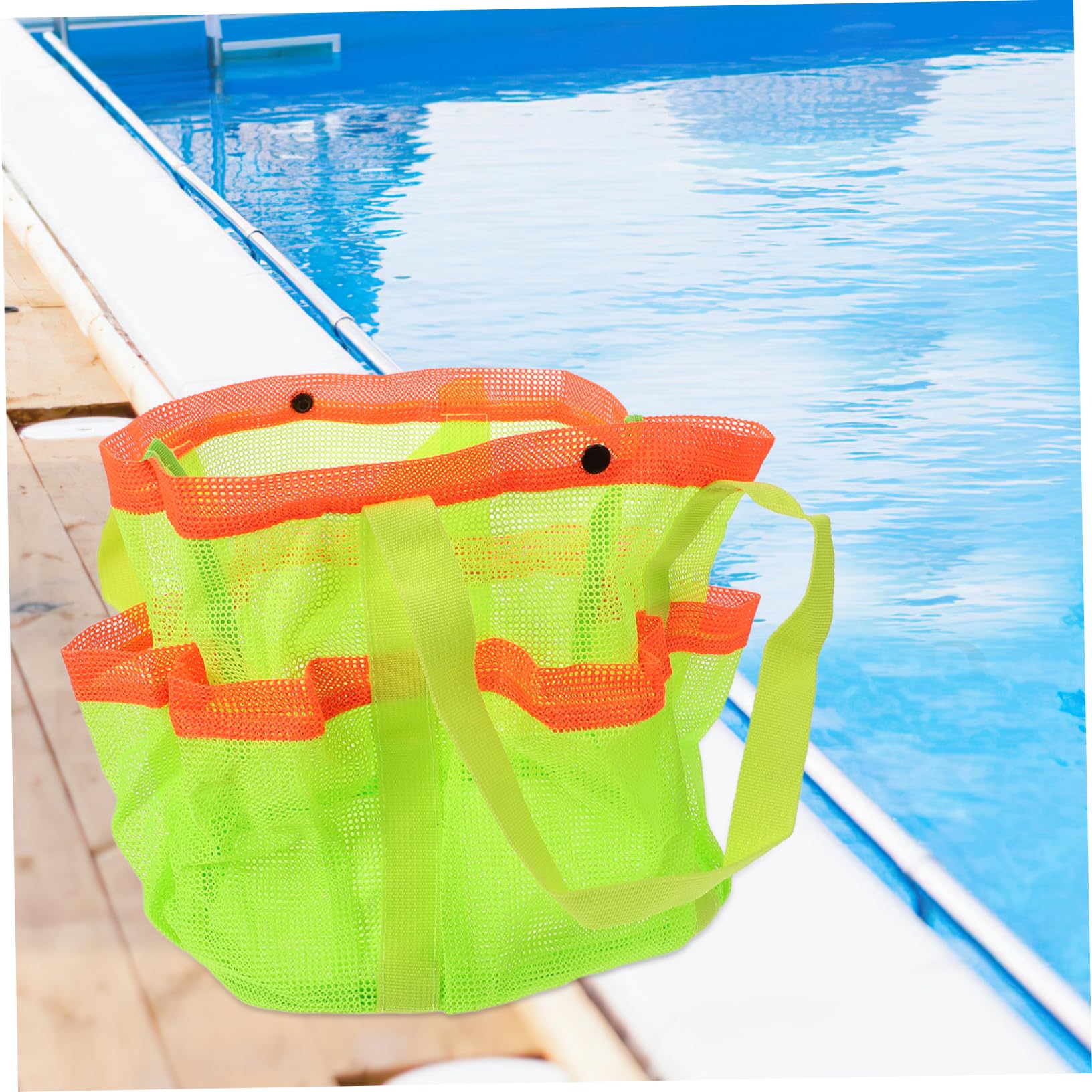 GAROZATION Large Mesh Beach Bag - Durable Polyester Tote for Travel, Swim Gear & Toiletries | Perfect for Pool, Beach & Gym Storage