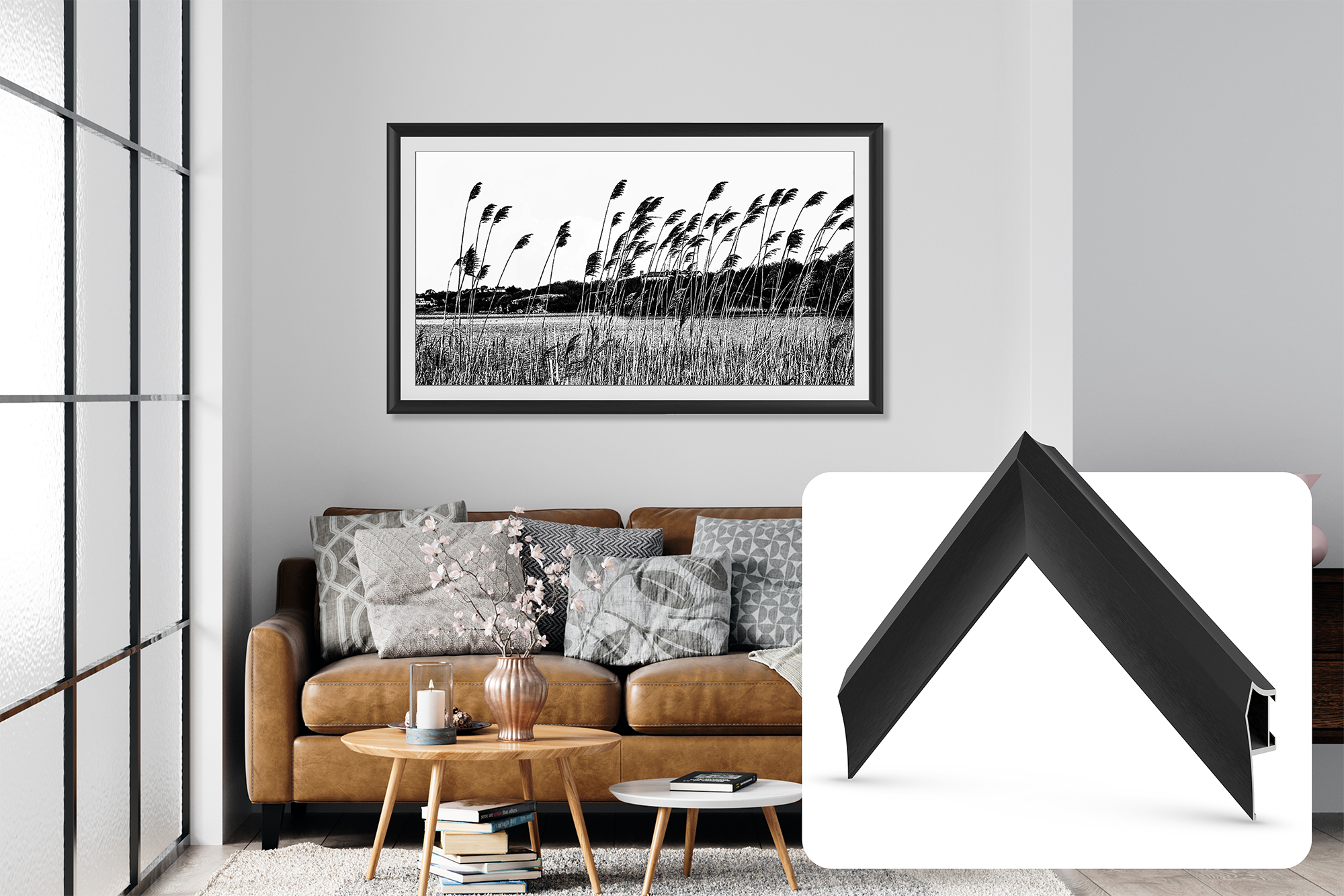 Premium Anodized Black Alloy Prismatic Bezel for Samsung Frame TV - Durable & Stylish TV Frame Trim for Modern Home Decor & Living Room Aesthetics