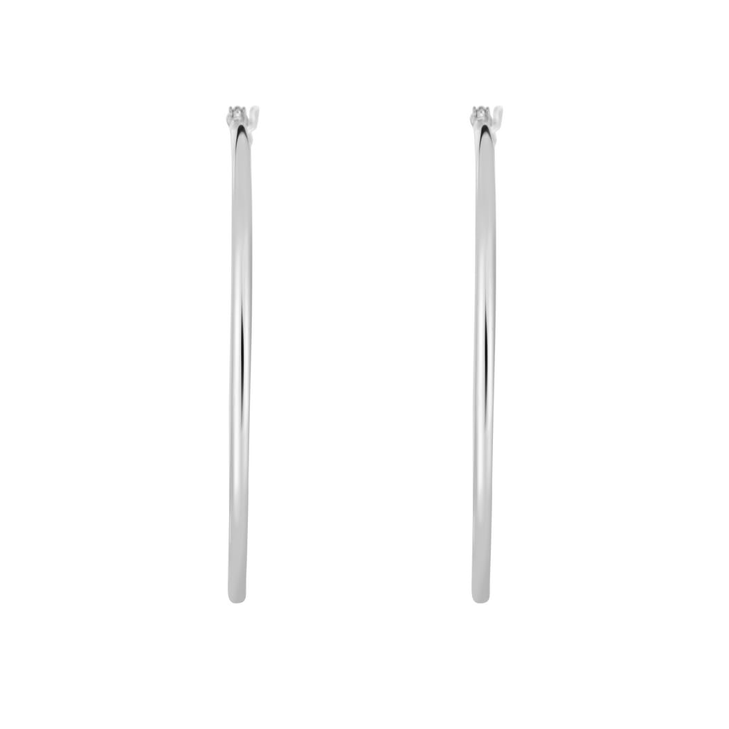 14K Gold Shiny Round Tube Hoop Earrings with Hinged Clasp - Elegant Women's Hoop Earrings for Everyday Wear, Parties & Special Occasions