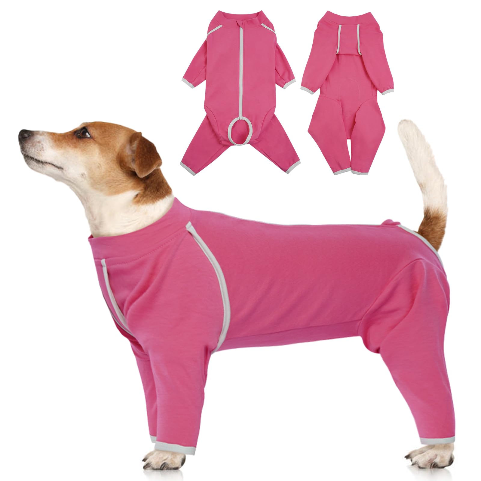 Dog Recovery Suit for Post-Surgery Care - Medium Size, Rose Color - Breathable & Comfortable Surgical Suit for Female & Male Dogs | Alternative to Cone Collar for Jack Russell, Schnauzer | Ideal for Wound Protection & Faster Healing After Spay/Neuter