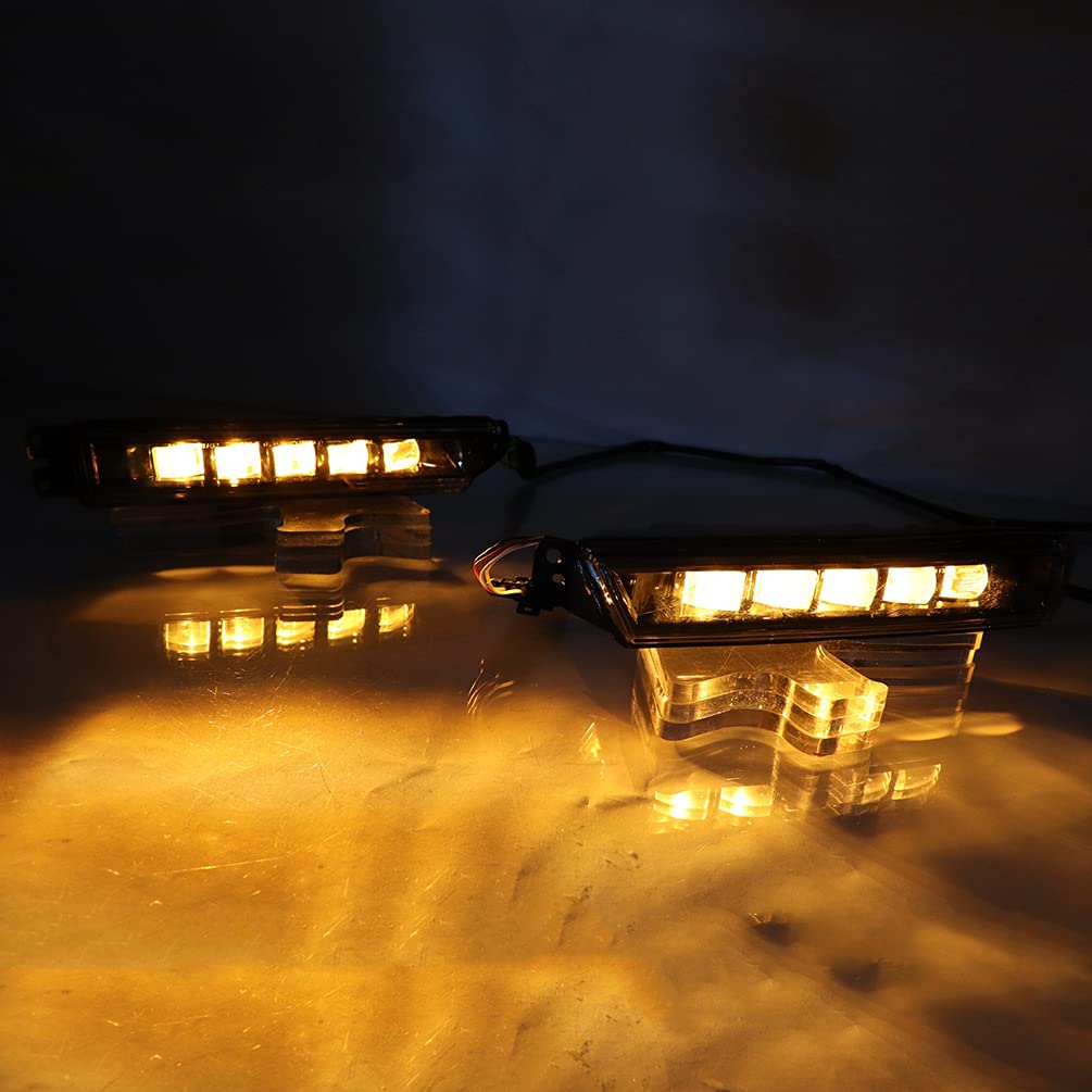 High Brightness Yellow LED Fog Lights with Turn Signal & DRL - Waterproof Daytime Running Lights for 2020-2021 Honda CR-V (CRV) - Perfect for Night Driving & Enhanced Road Visibility
