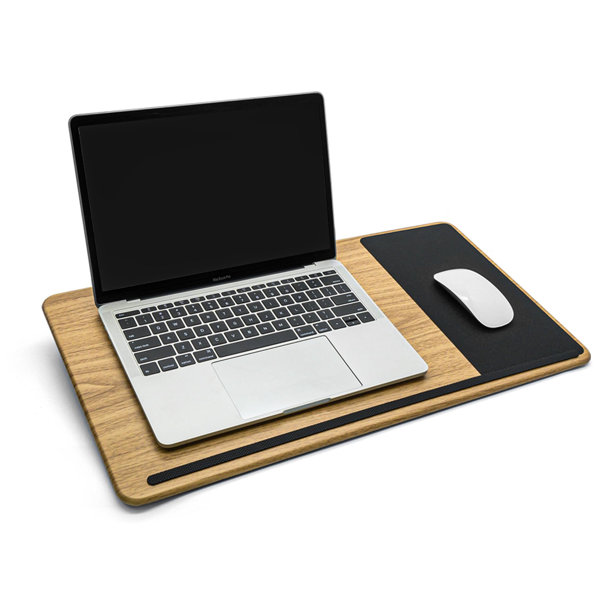 Portable Engineered Wood Lap Desk with Soft Cushion & Wrist Rest, Adjustable Bed Tray Laptop Stand for 17 inch Devices, Home Office & Cozy Bedroom Workspace