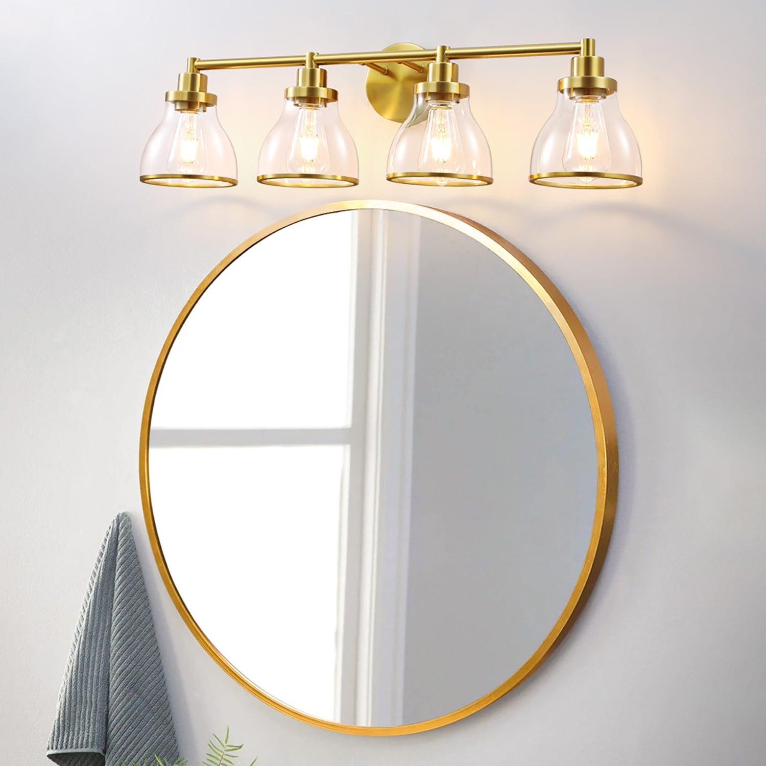 Hermosa Modern 4-Light Bathroom Vanity Light Fixture - Brushed Nickel Finish for Bathroom Mirror Lighting, Perfect for Modern Home Decor and Spa-Like Ambiance