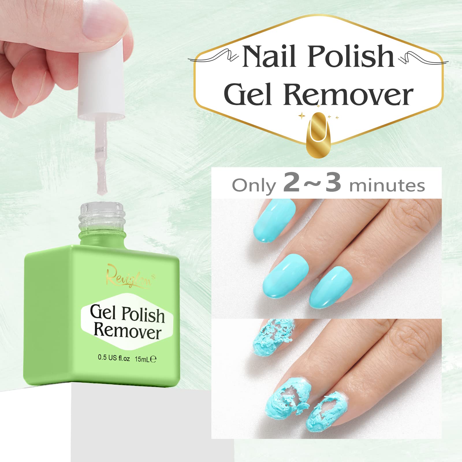 Gel Nail Polish Remover with Cuticle Oil Kit - 2x15ml Professional Nail Care Set for Soaking Off Gel & Acrylic Nails - Perfect for At-Home Manicures & Salon Use