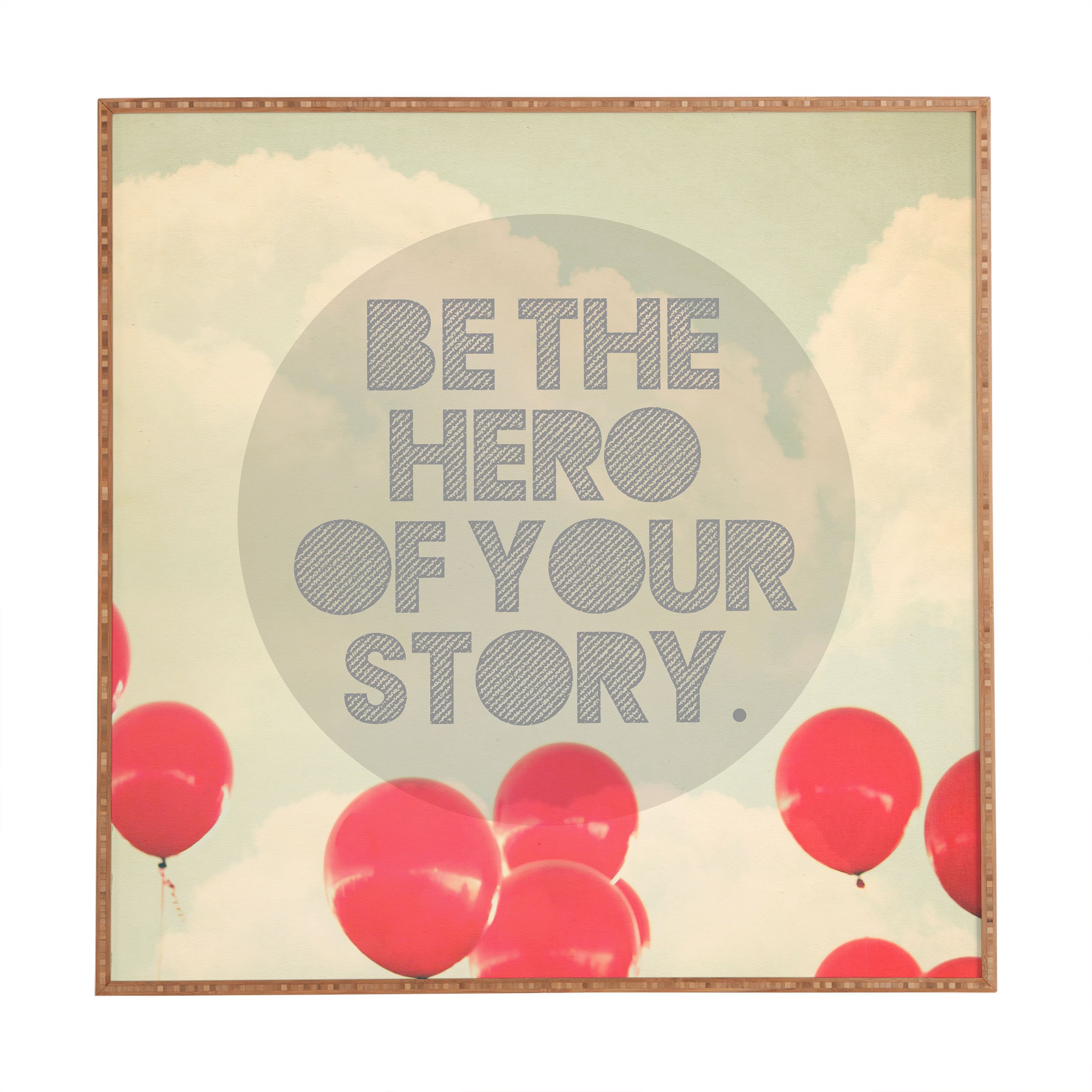 Deny Designs Maybe Sparrow Photography 'Be The Hero' Framed Wall Art - 30x30 Inches, Modern Home Decor for Living Room, Bedroom & Office