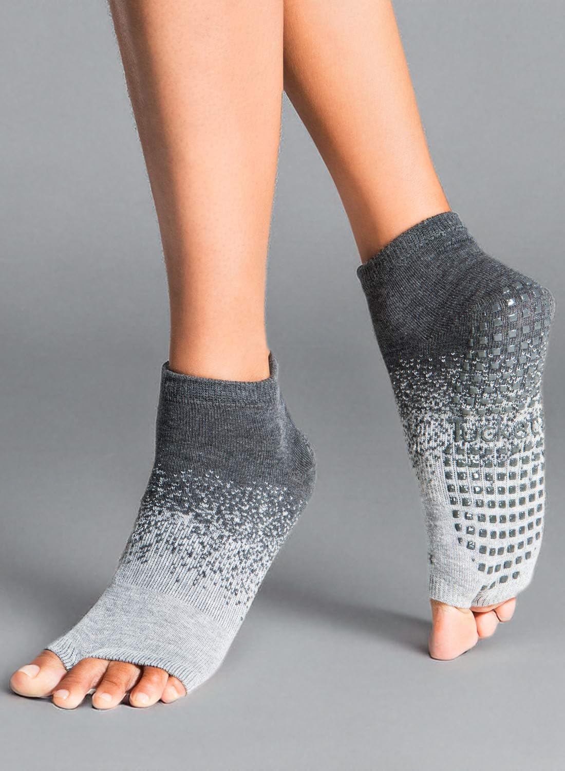 Non-Slip Toeless Pilates Socks for Women with Grips - Tucketts Ankle Yoga Socks for Barre, Dance & Workout (Size 5-13) - Perfect for Studio, Gym & Home Exercise