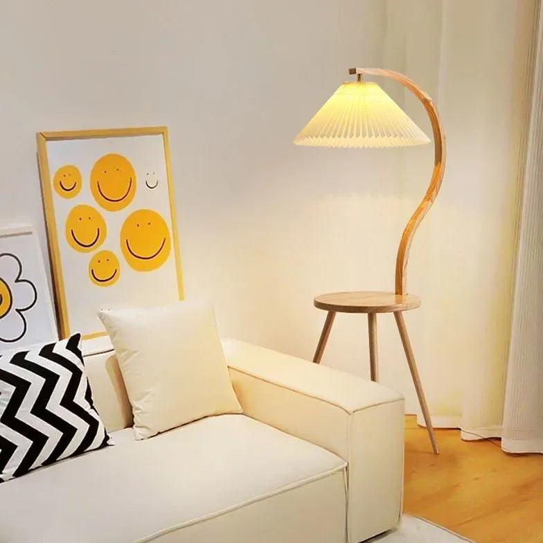 Solid Wood Tripod Floor Lamp - Adjustable Height Modern Standing Light for Living Room, Bedroom, or Tea Table - Perfect for Reading, Relaxing & Home Decor