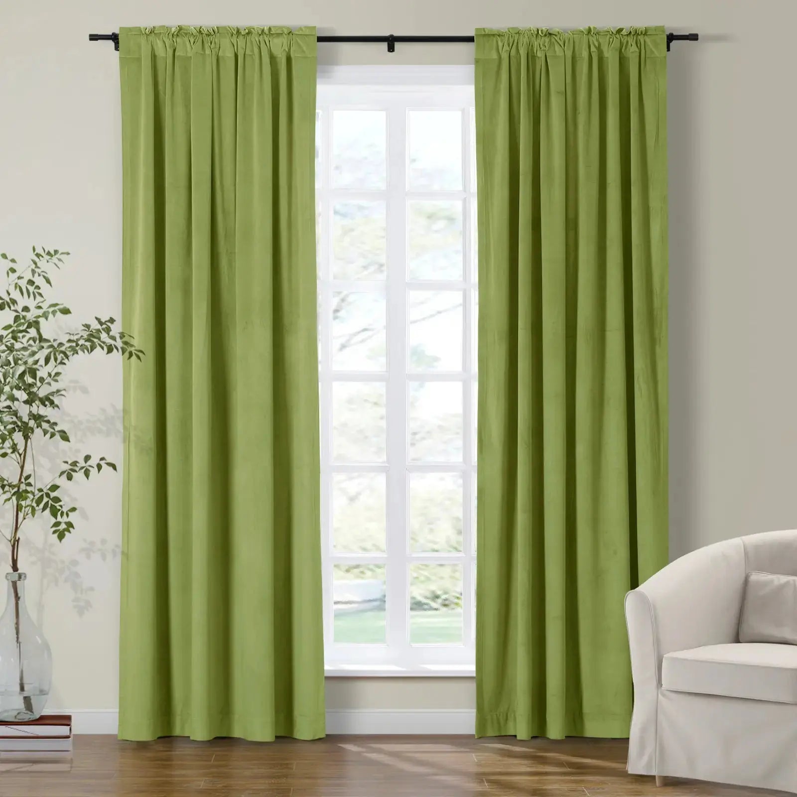 Luxury Birkin Velvet Curtains - Soft Blackout Drapes for Living Room & Bedroom - Premium Soundproof Thermal Insulated Window Treatments for Home Decor