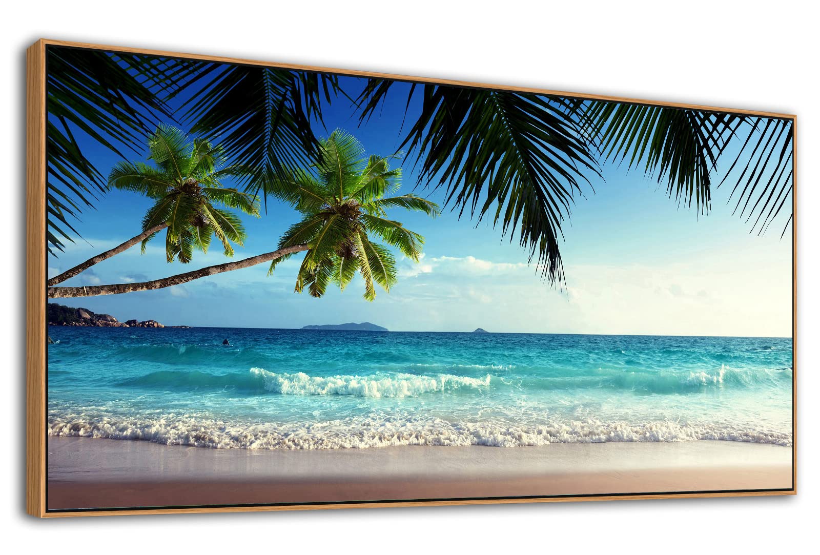 Framed Beach Canvas Wall Art - 24