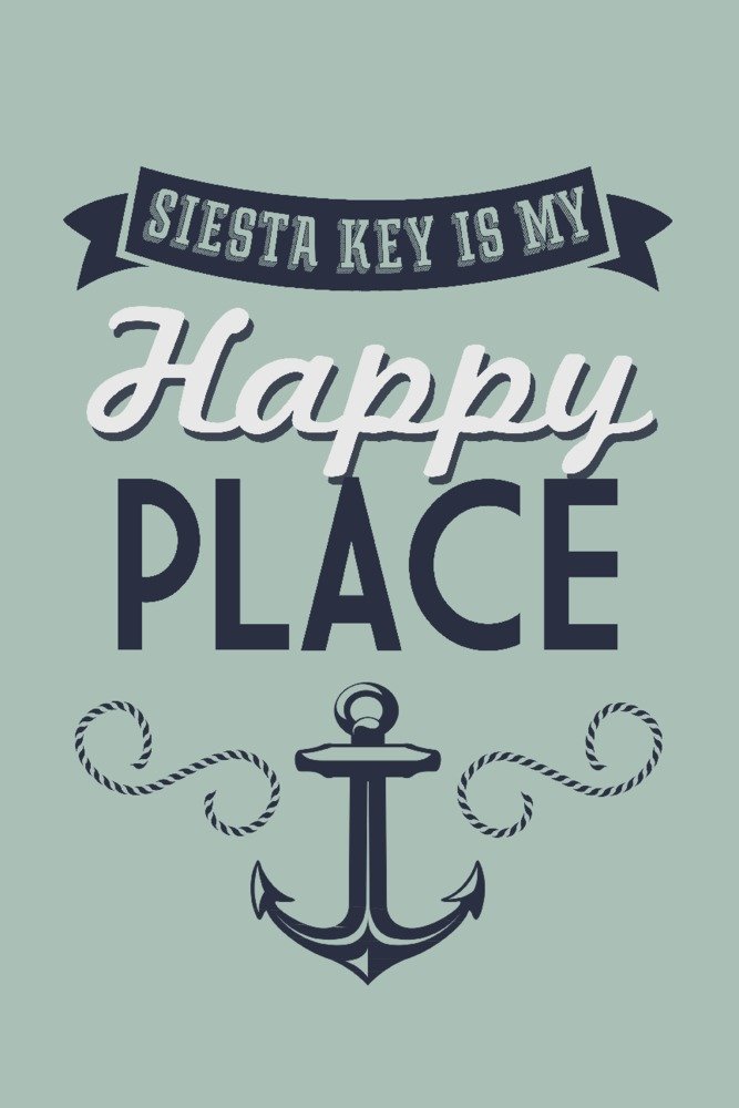 Siesta Key Florida Signed Art Print - 24x36 Wall Decor Poster - Beach & Coastal Home Decor for Living Room, Bedroom, Office