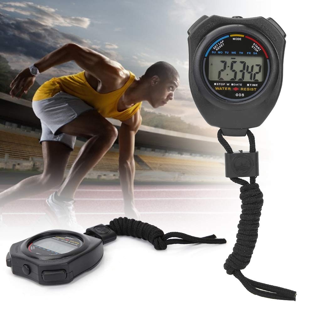 Digital Stopwatch 2-Pack - Sports Stopwatch with LCD Timer, Multifunction Pocket Chronometer for Running, Racing & Training | Track Workouts, Swim Meets & Fitness Timing