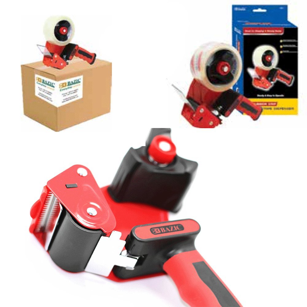 6-Pack Heavy Duty Tape Gun Dispenser - Packing Machine with Shipping Grip & Roll Sealer Cutter for Moving, Storage & Warehouse Packaging