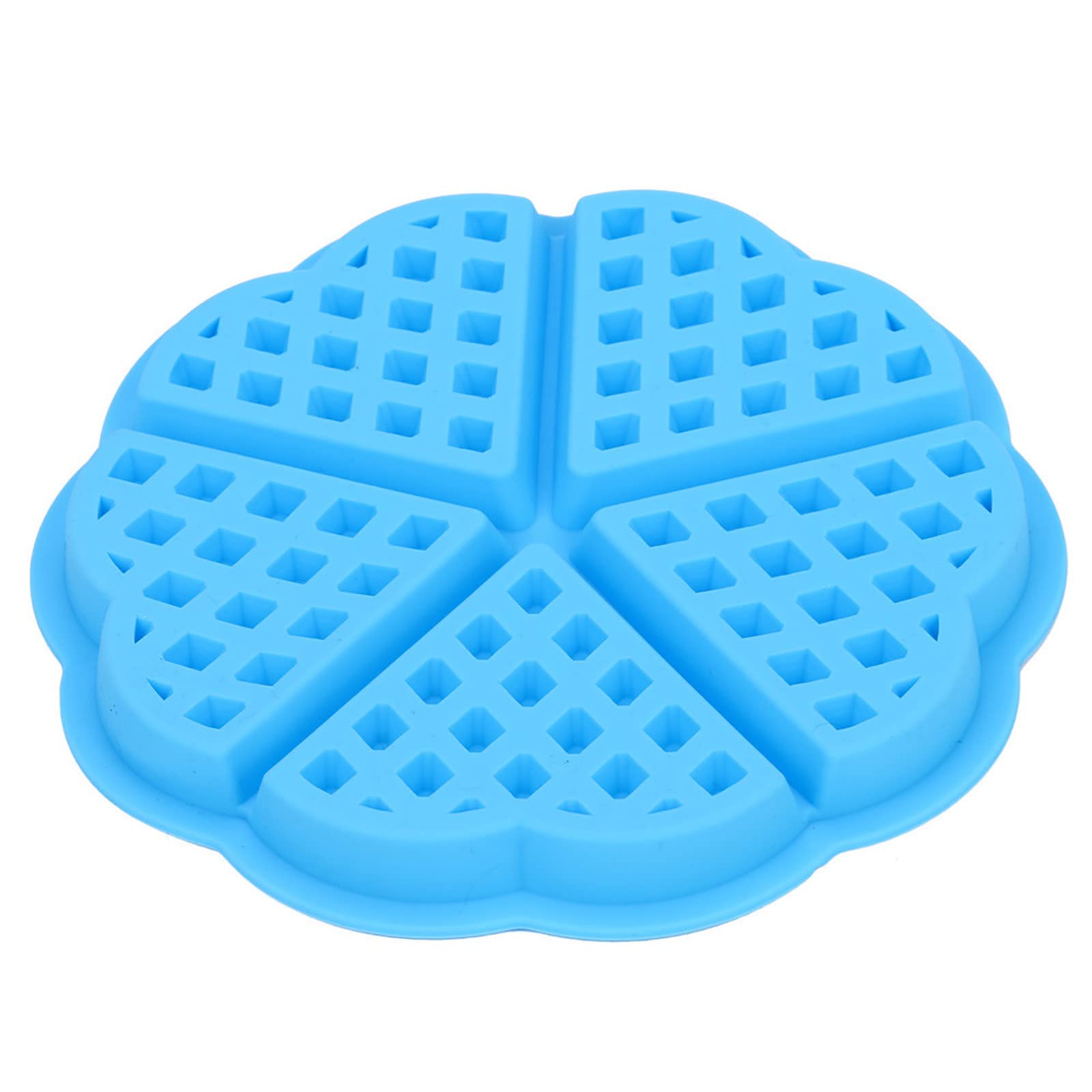 Heart-Shaped Silicone Baking Molds Set of 5 - Non-Stick Waffle & Cake Molds for Kids - Blue Baking Tools for Valentine's Day, Birthday Parties & Family Baking Fun