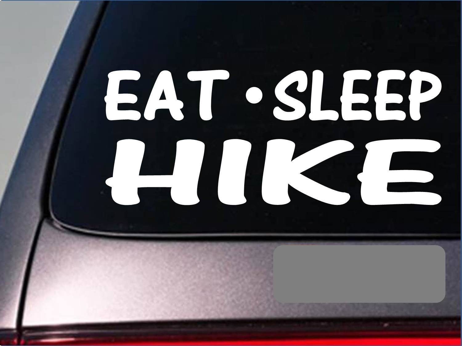 Eat Sleep Hike Sticker G917 - 8 Inch Vinyl Decal for Hiking Boots, Trail Gear & Camping Equipment - Perfect for Water Bottles, Laptops, Cars & Outdoor Adventure Enthusiasts
