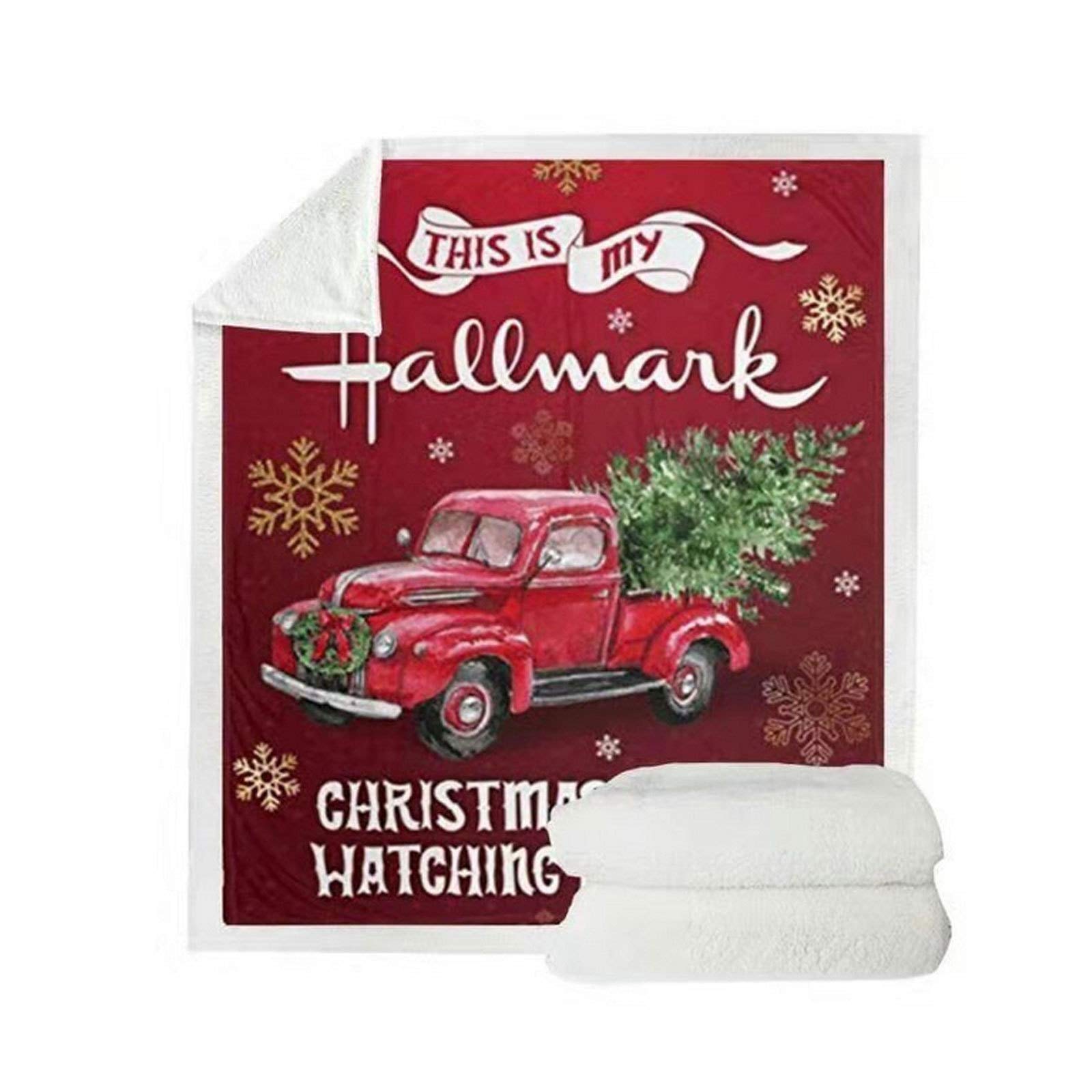 3D Christmas Square Blanket - Double Thick Digital Printed Sofa Cover Blanket, Red 150x200cm - Cozy Holiday Decor for Living Room, Bed & Gift Giving