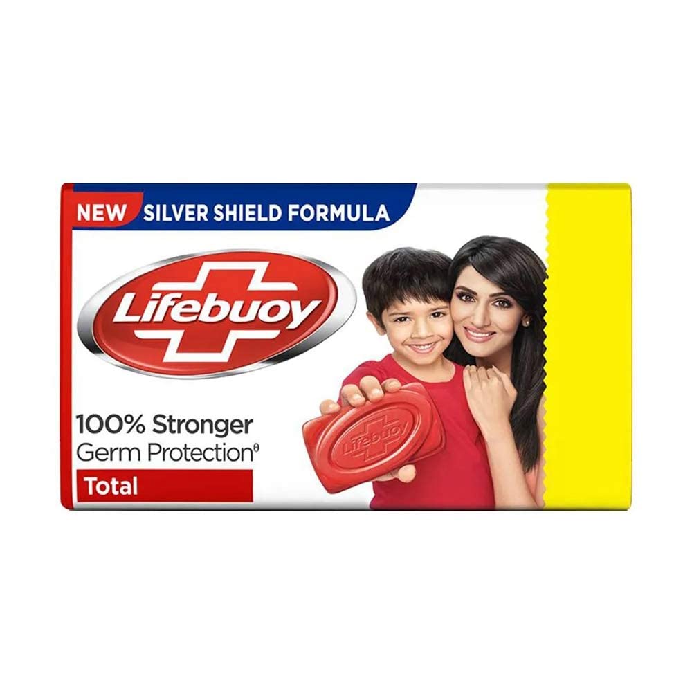 Lifebuoy Total 10 Protection Antibacterial Soap Bars (16-Pack, 44g Each) – Kills 99.9% Germs, Long-Lasting Freshness for Family Hygiene, Hand Washing & Shower Use