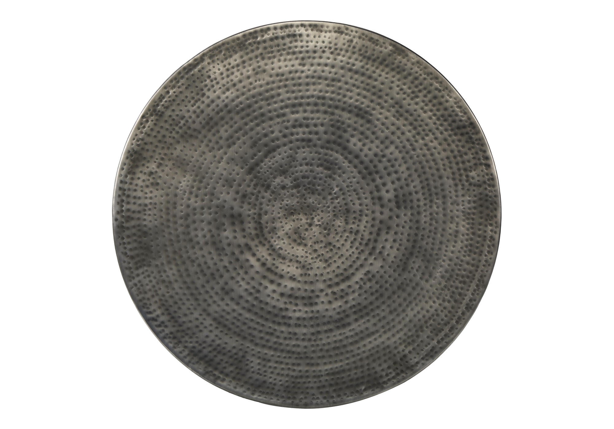 Modern Grey Metal Drum Accent Table - Handcrafted in India - Perfect for Living Room, Bedroom, or Office Decor